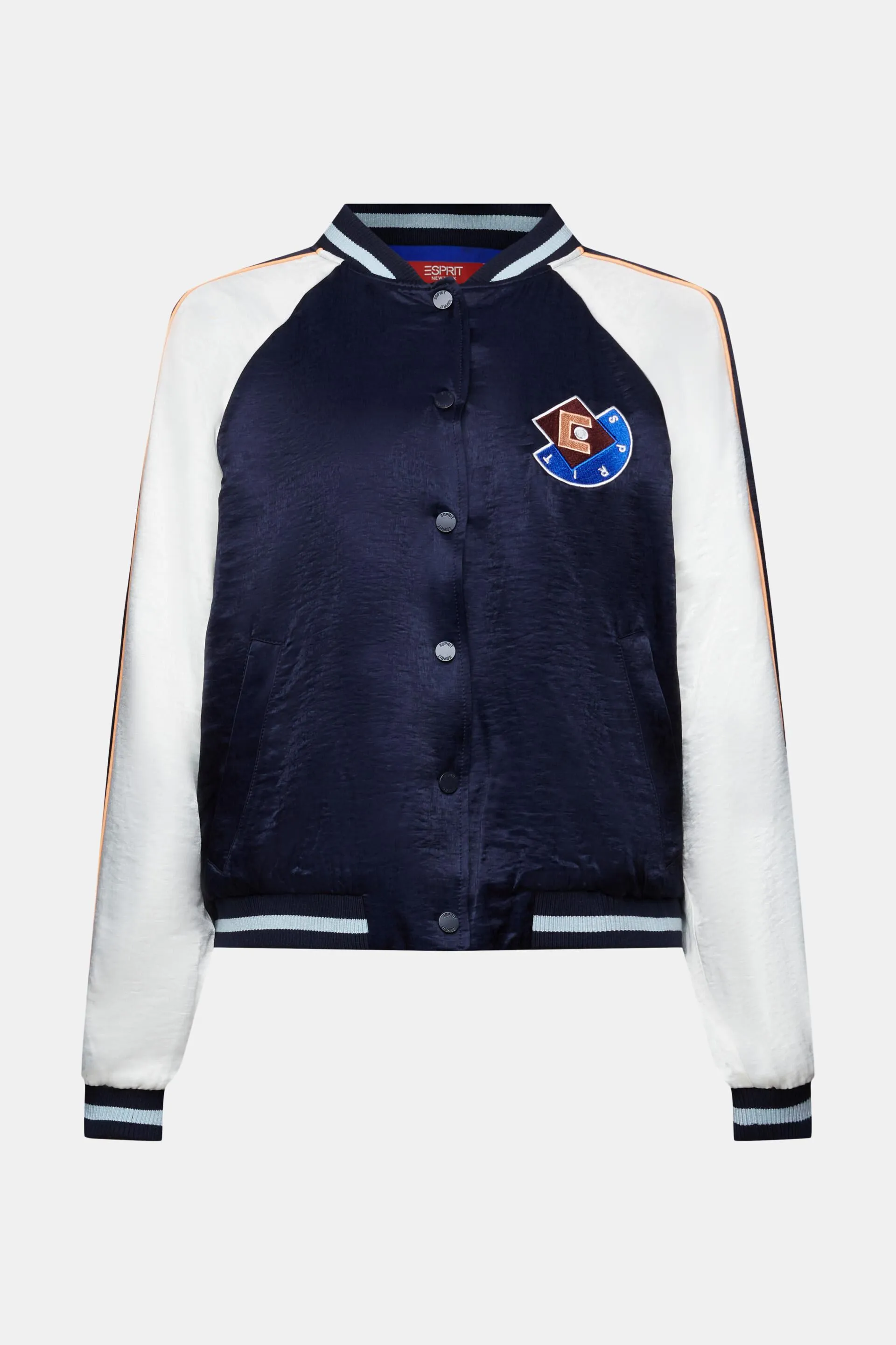Giacca bomber in raso con logo