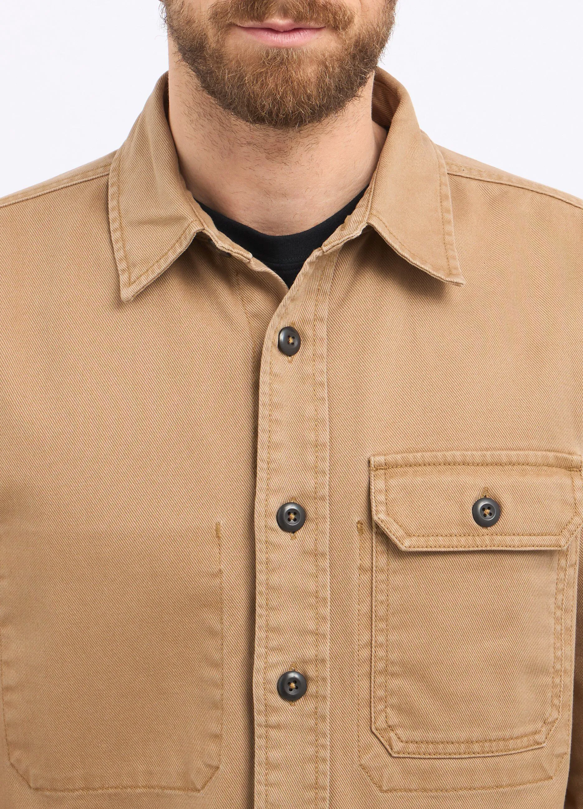 Giacca camicia in puro cotone uomo