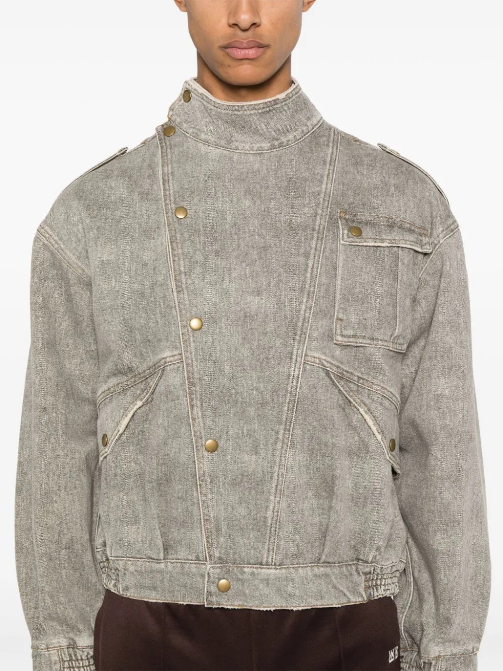 Giacca in denim gusa in nero - unisex