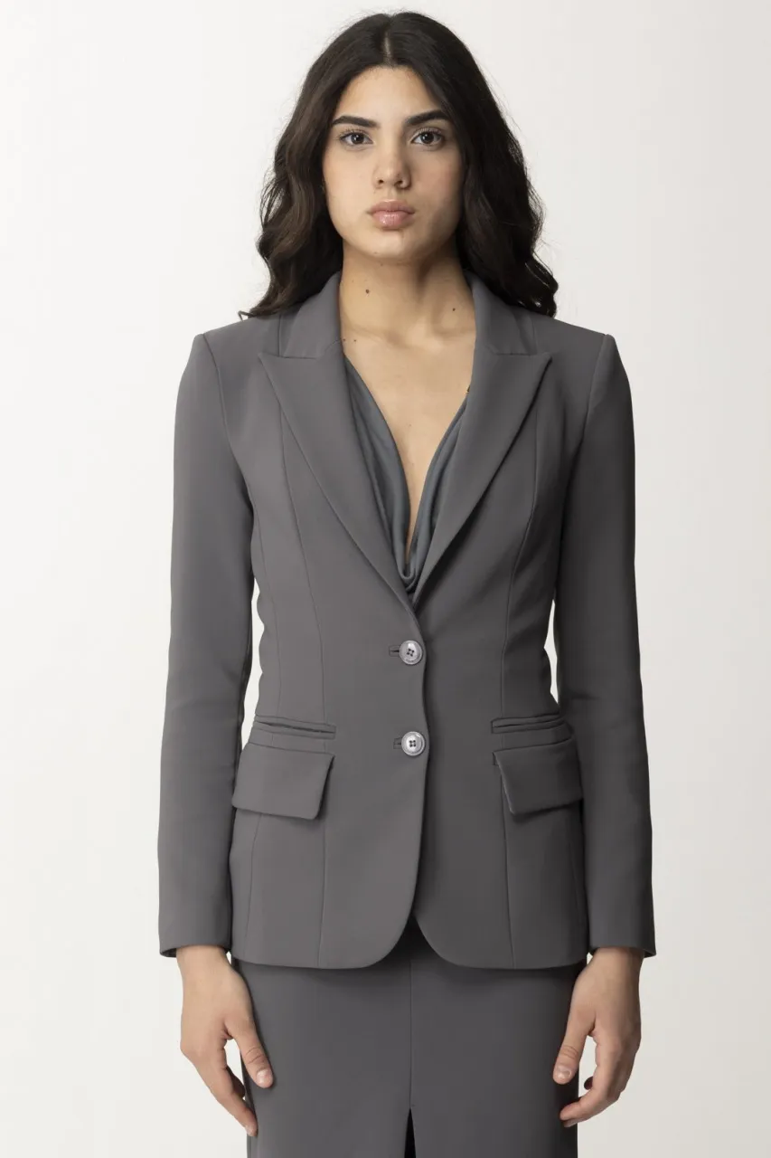 Giacca in leggero crepe stretch PIOMBO