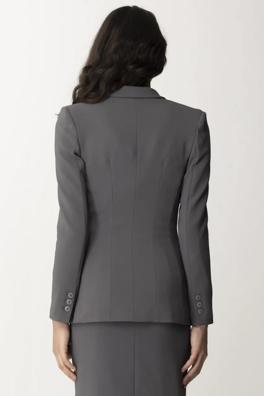 Giacca in leggero crepe stretch PIOMBO