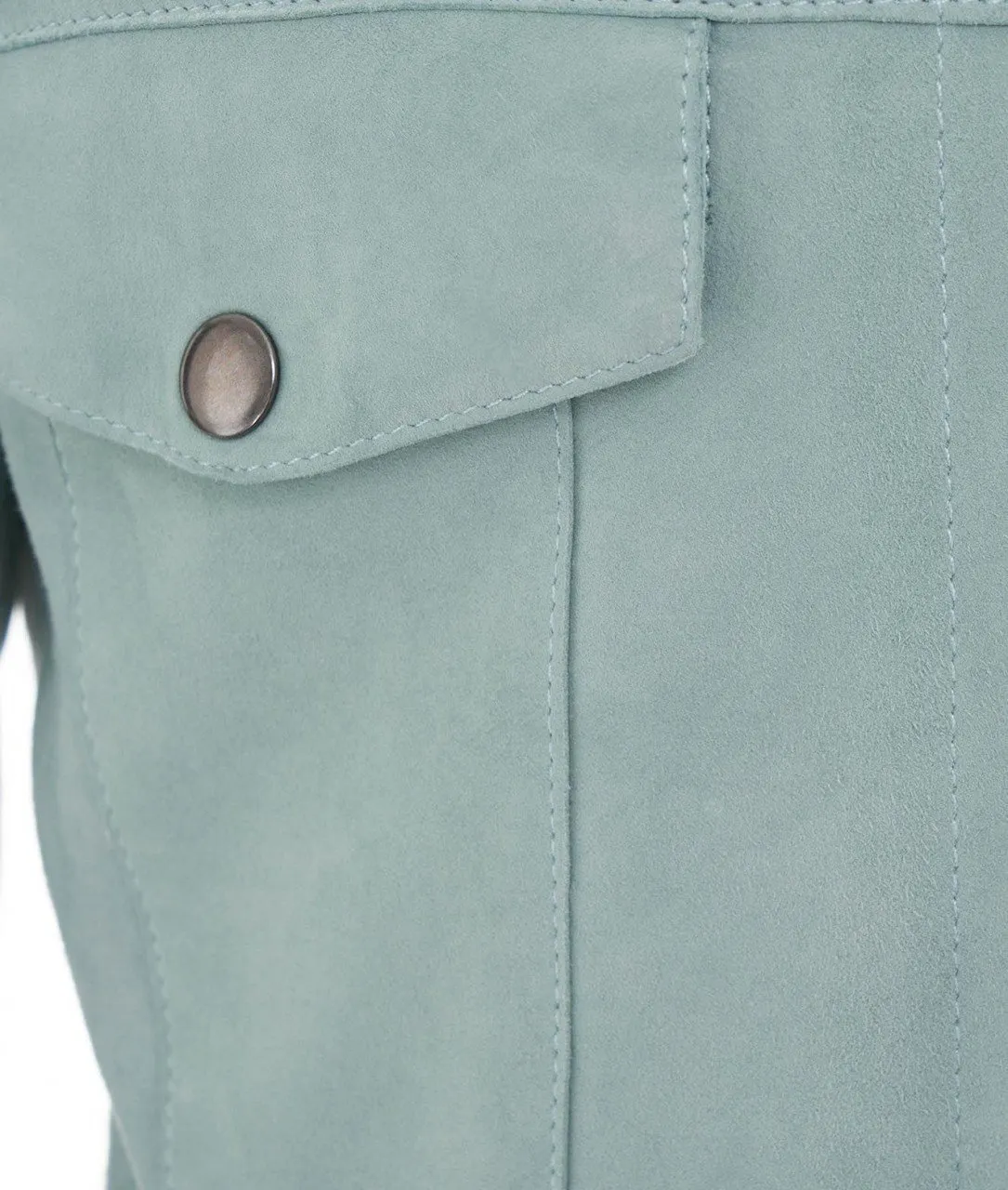 Giacca in pelle turchese turchese