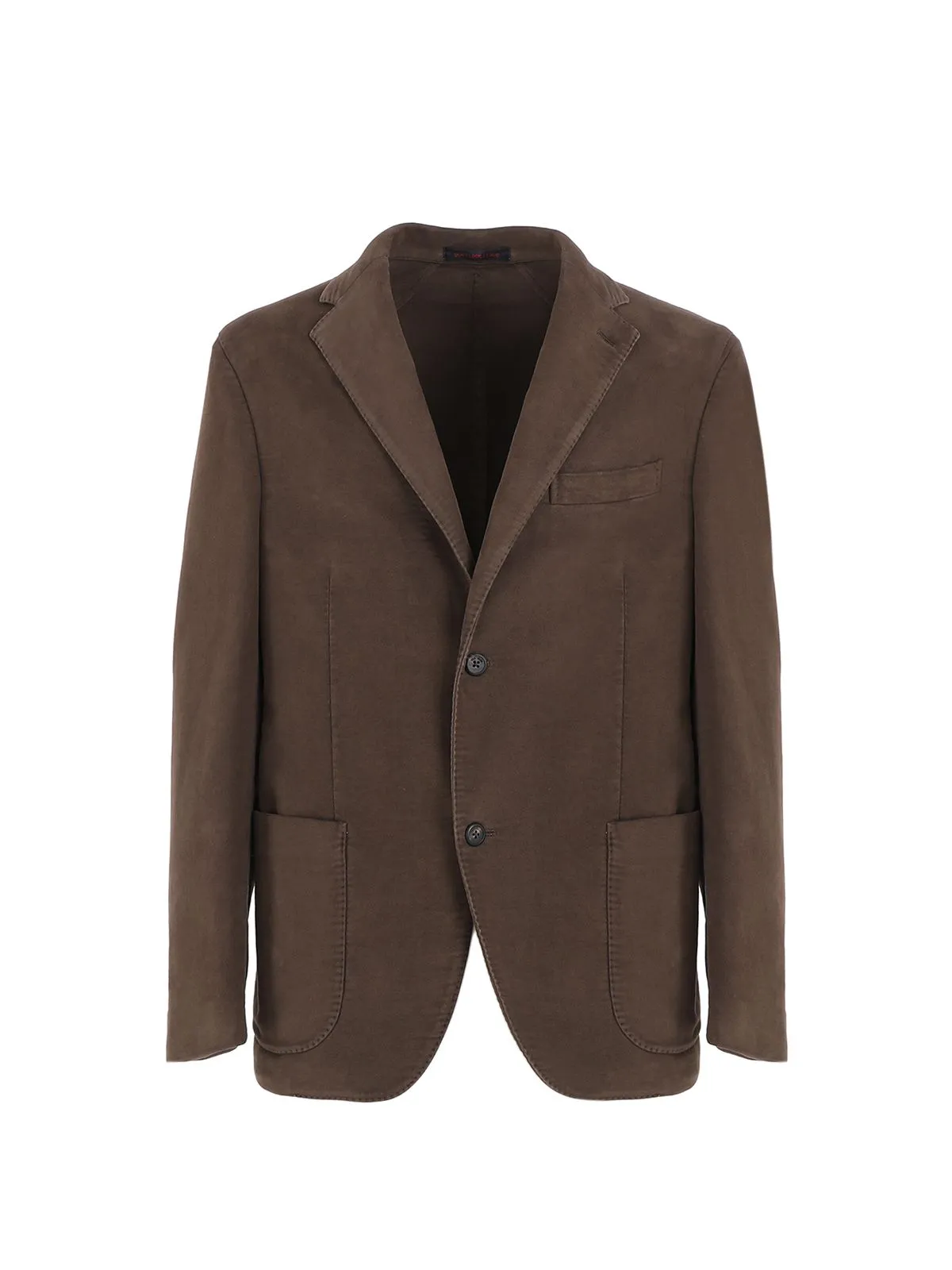 GIACCA MARRONE MONOPETTO IN COTONE