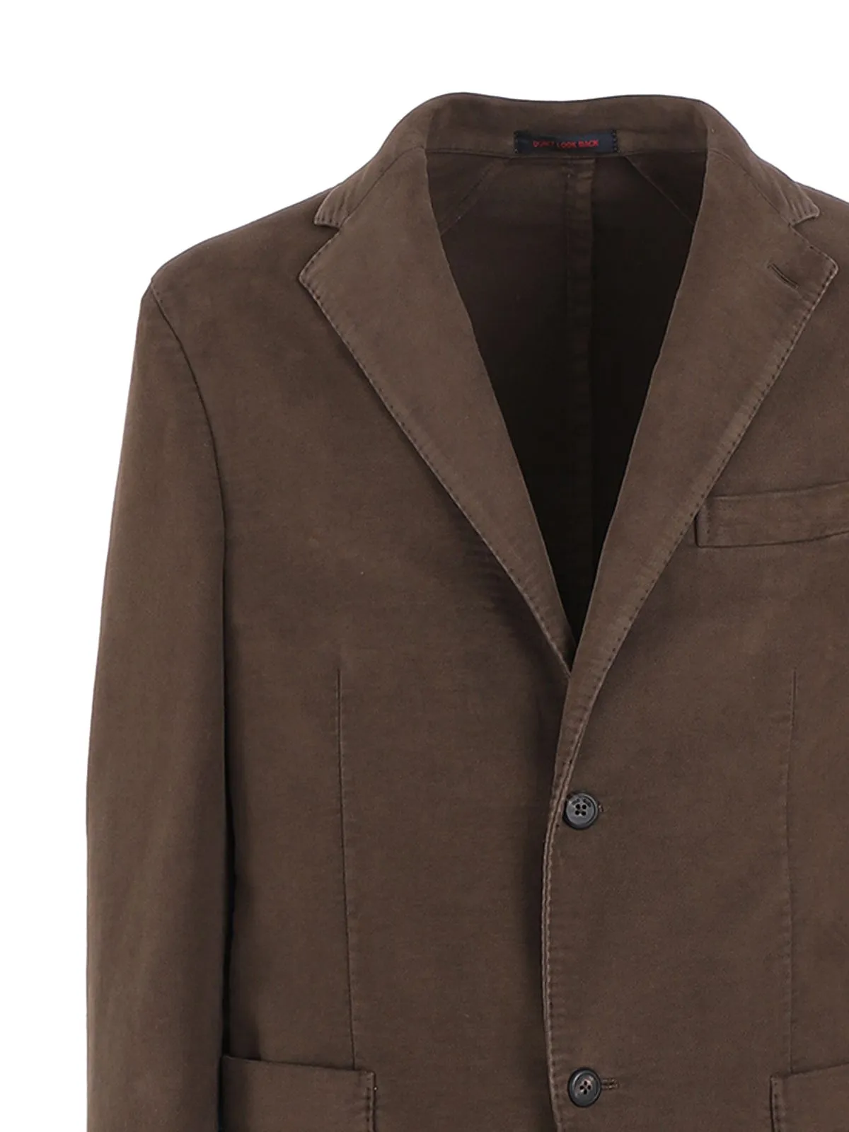 GIACCA MARRONE MONOPETTO IN COTONE