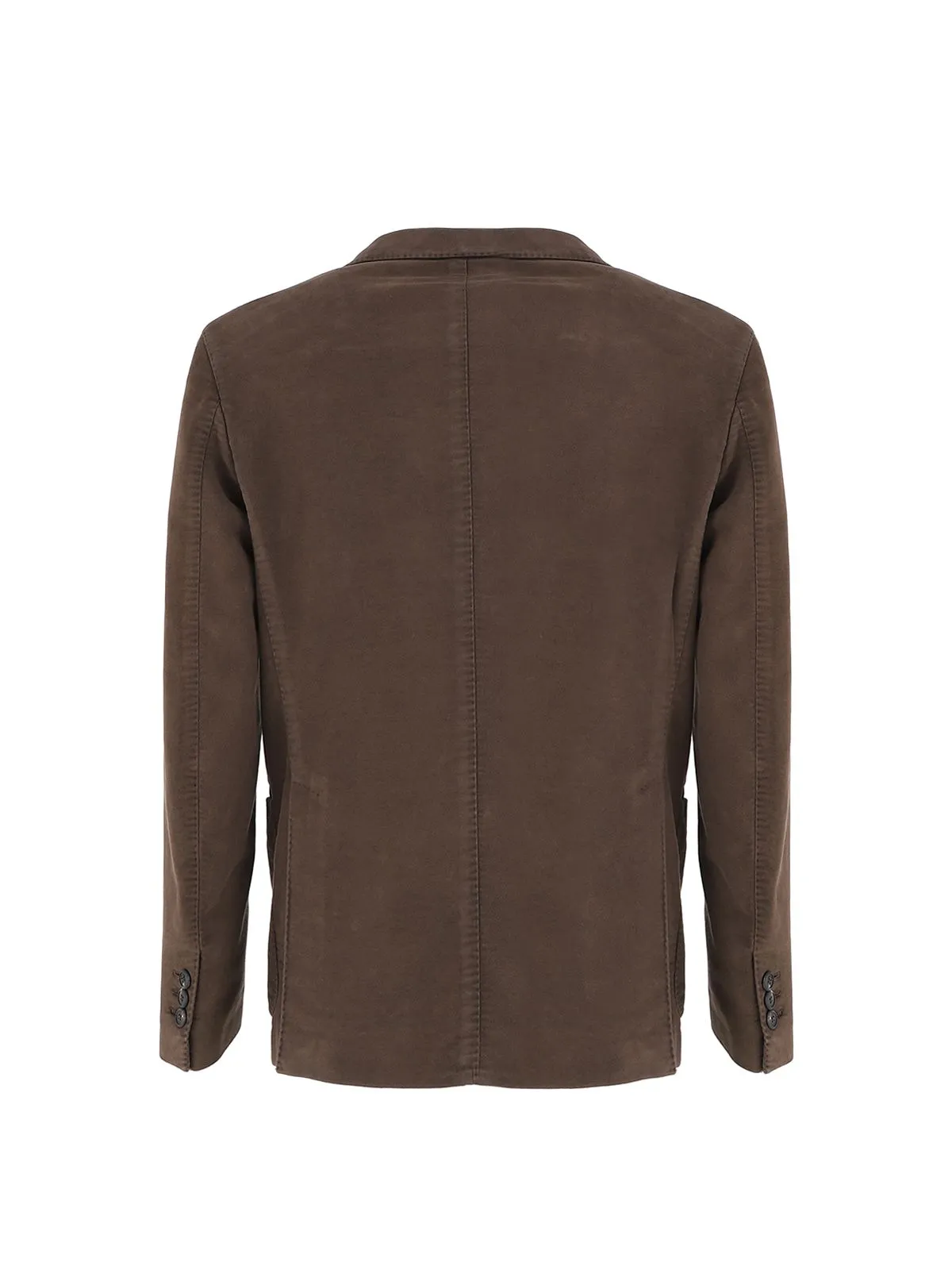 GIACCA MARRONE MONOPETTO IN COTONE