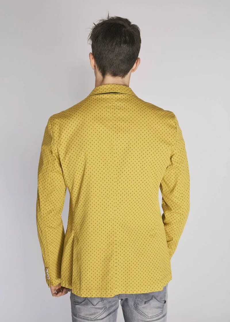 Giacca monopetto in cotone stampato