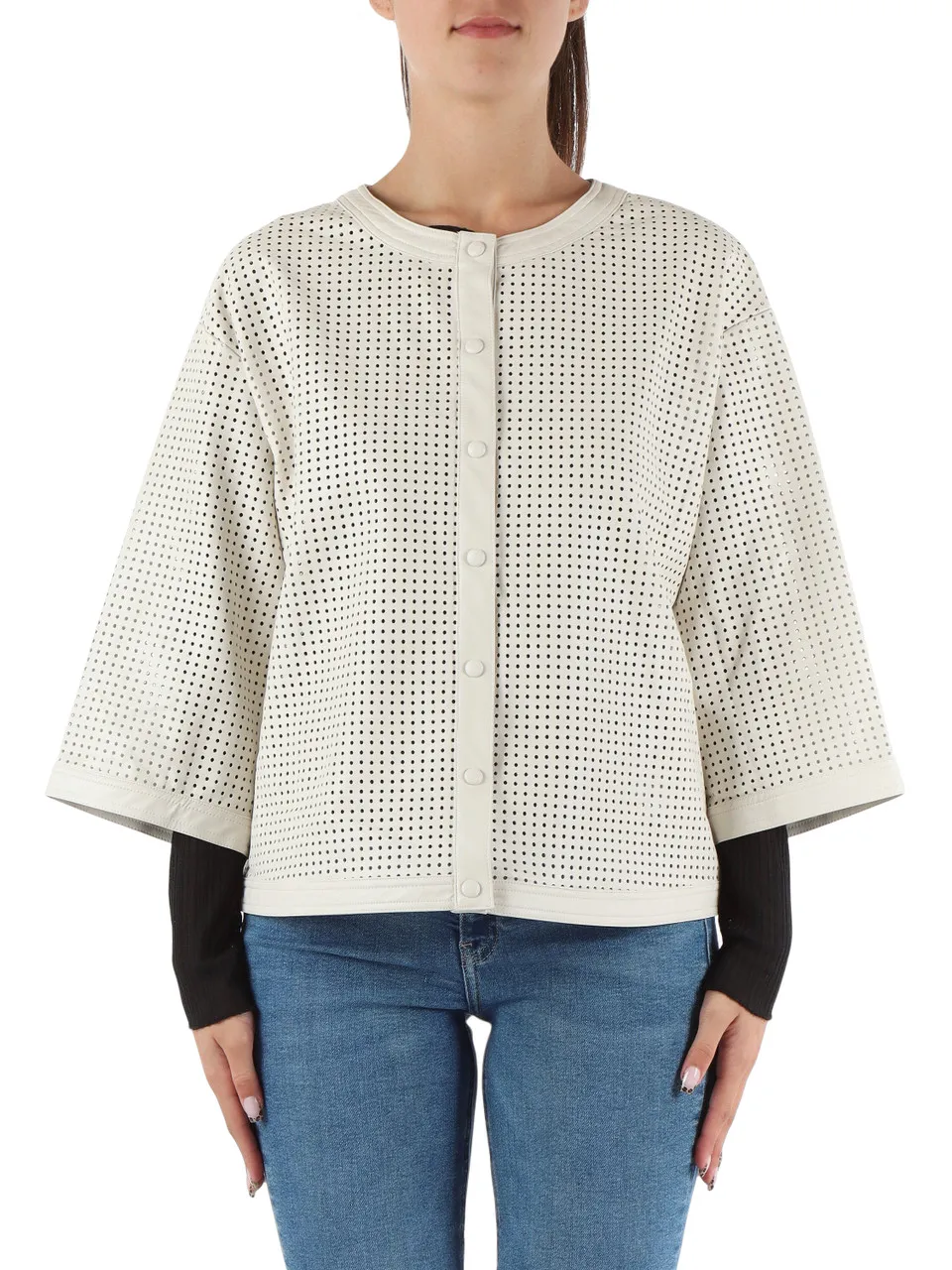 Giacca traforata in ecopelle BABETTE