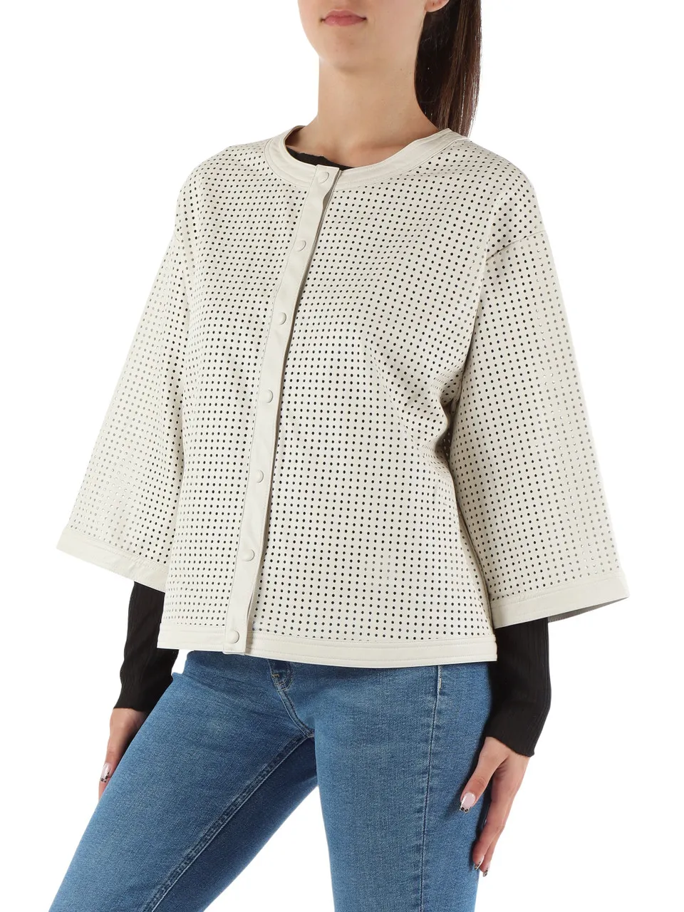 Giacca traforata in ecopelle BABETTE
