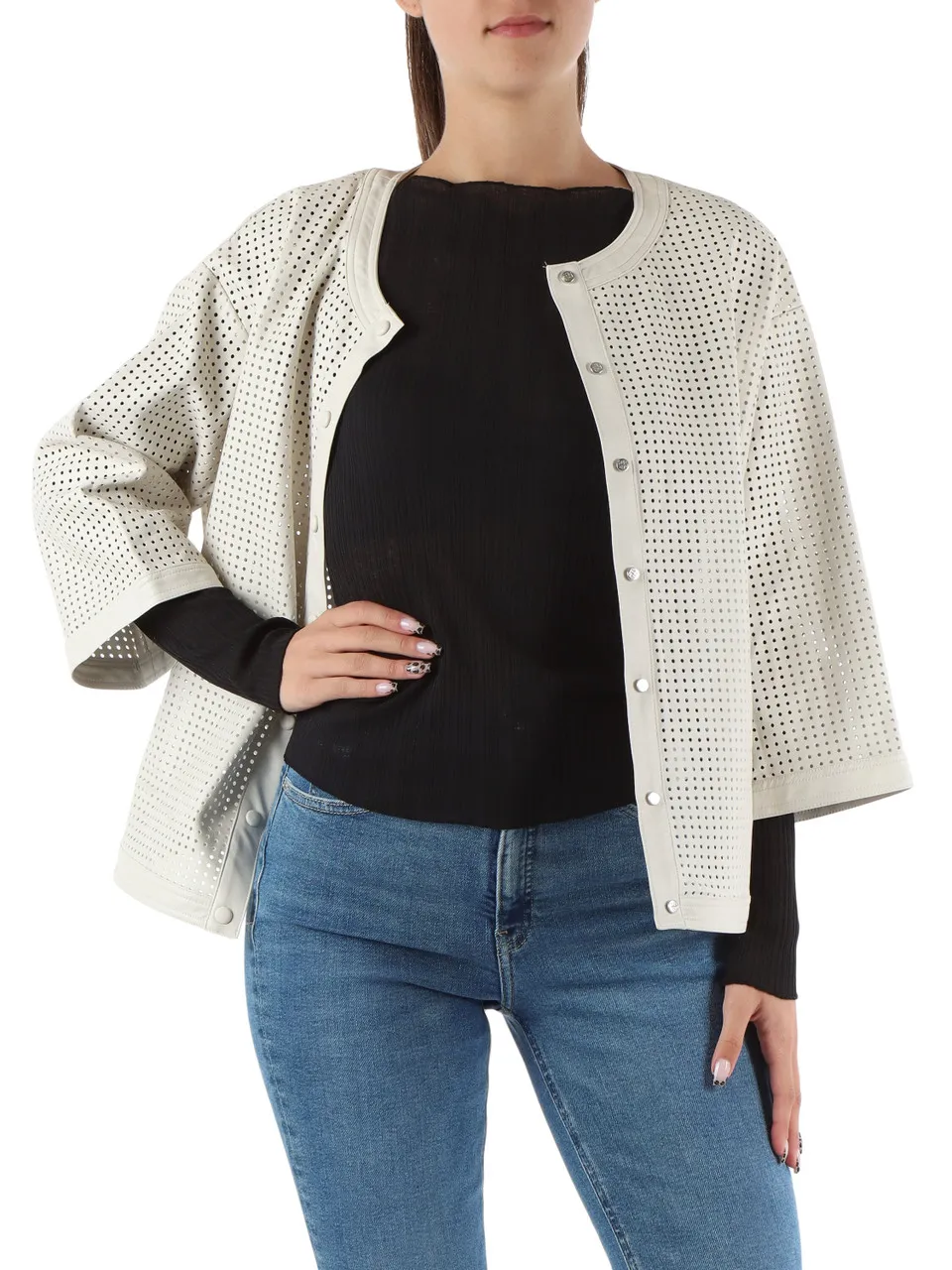 Giacca traforata in ecopelle BABETTE