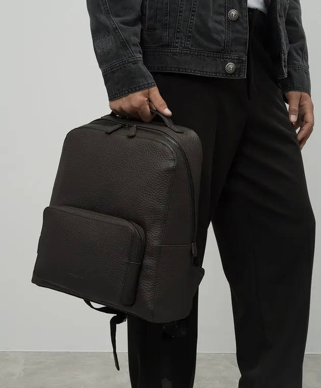 Gianni Chiarini Zaino in pelle marrone con logo ZNUB178131QNTM