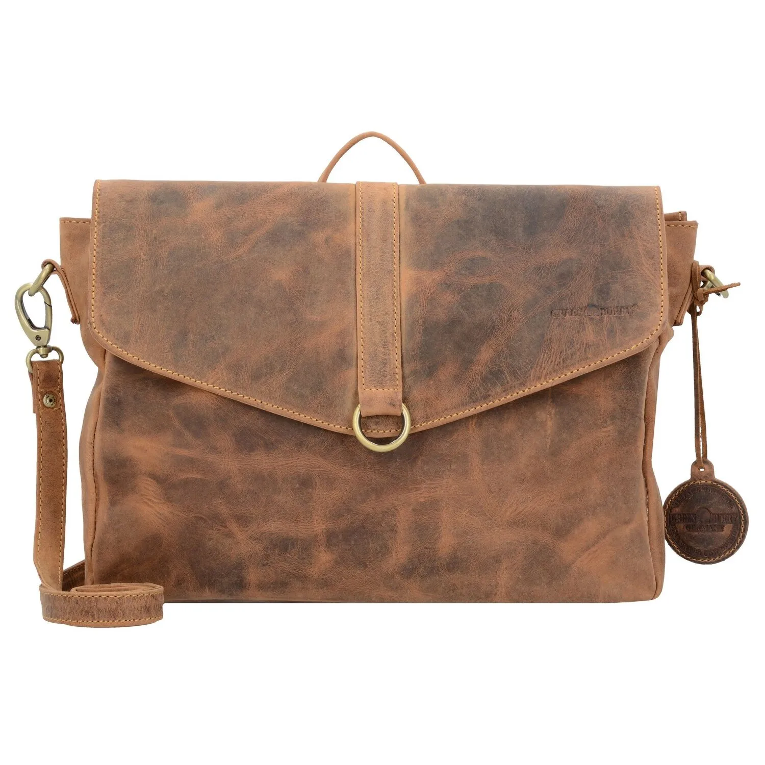 Greenburry Cartella vintage a tracolla zaino in pelle 35 cm