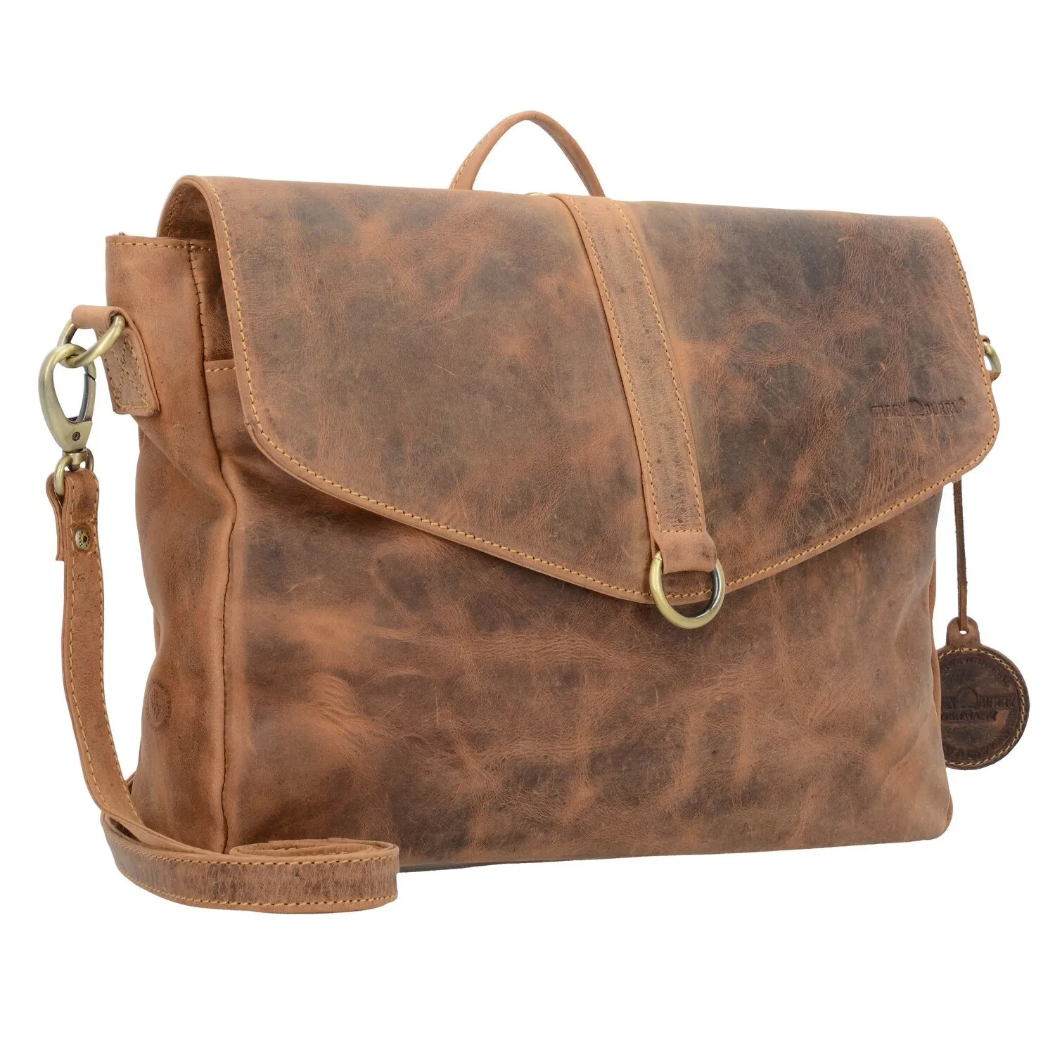 Greenburry Cartella vintage a tracolla zaino in pelle 35 cm