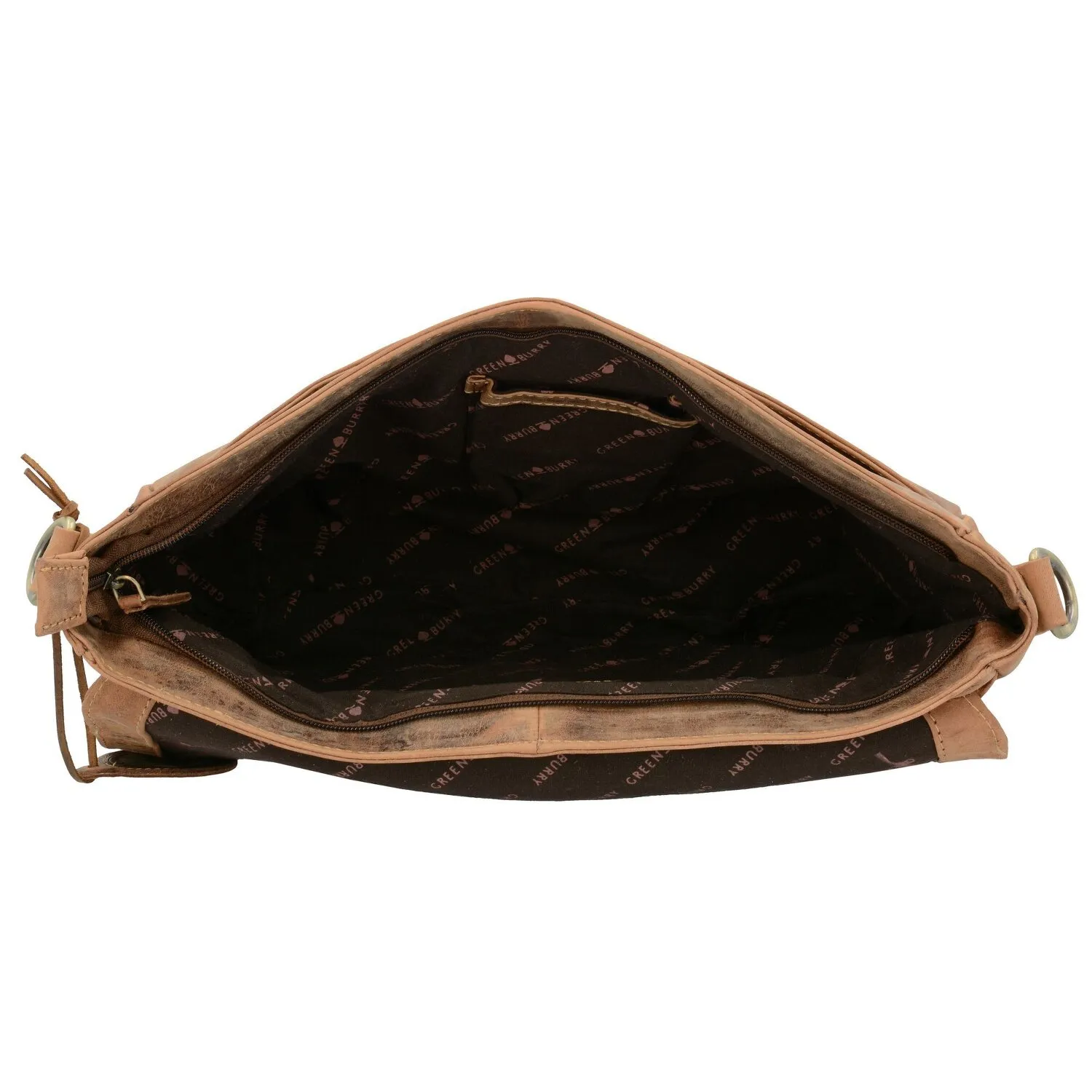 Greenburry Cartella vintage a tracolla zaino in pelle 35 cm