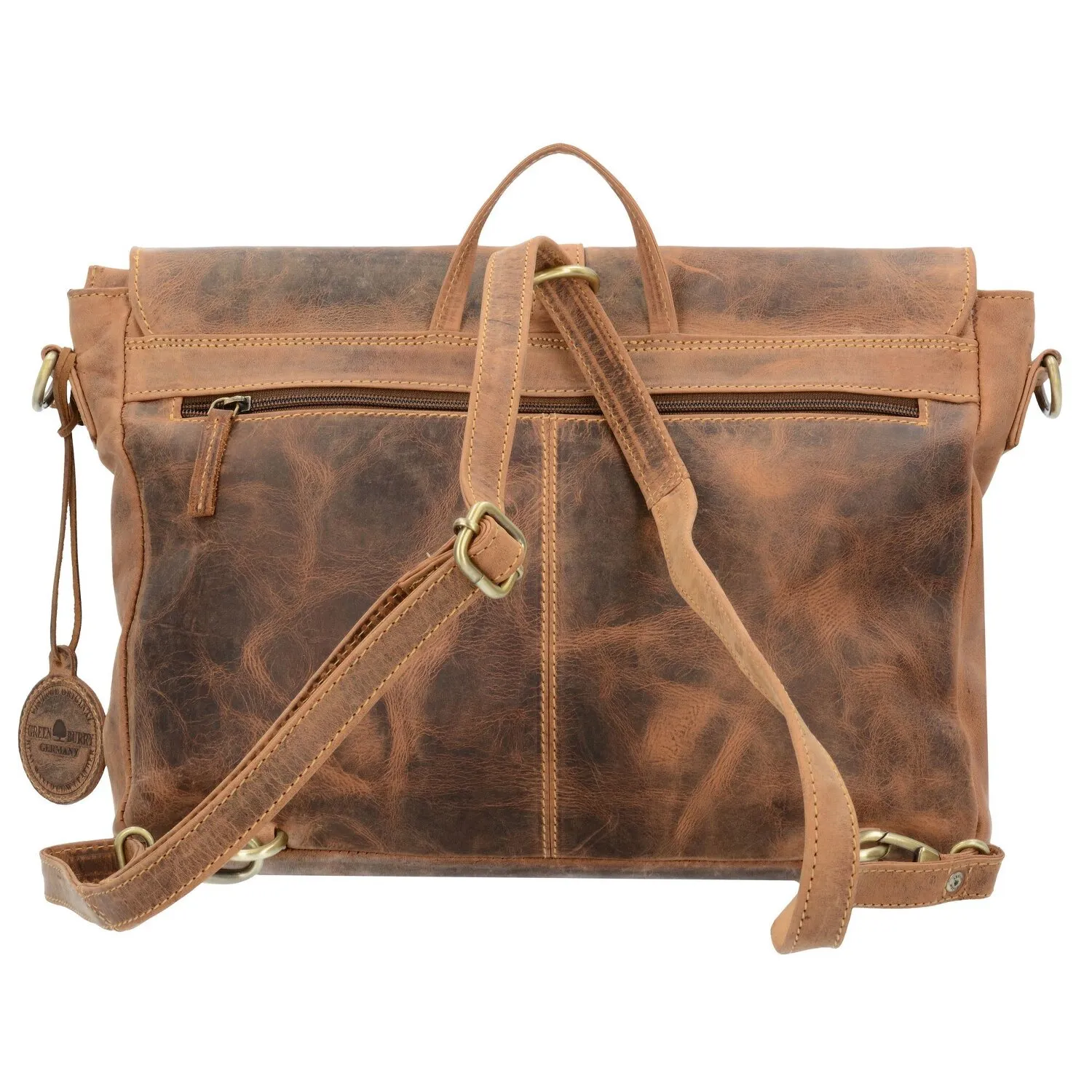 Greenburry Cartella vintage a tracolla zaino in pelle 35 cm