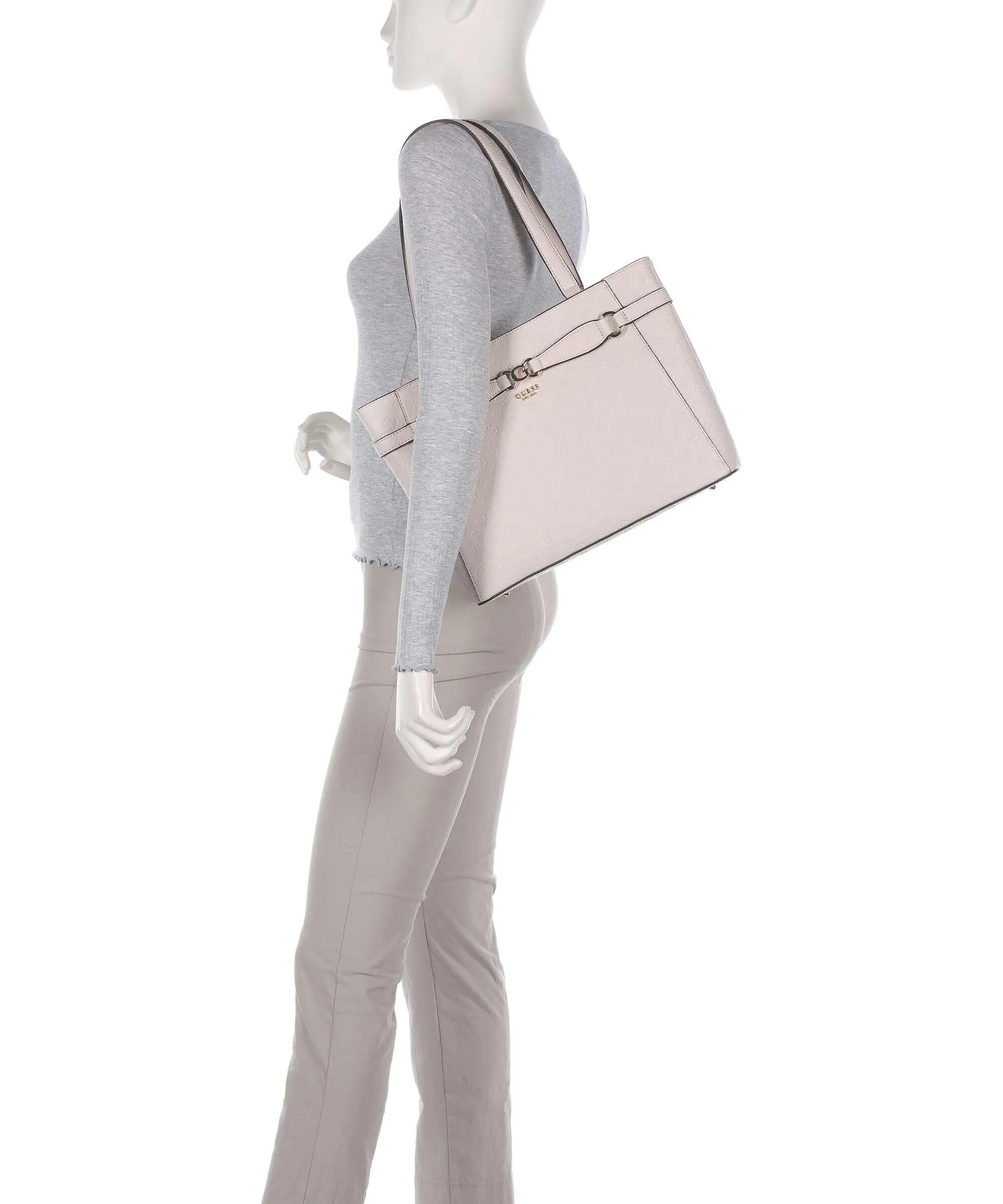  Guess Arlena Borsa shopper pelle sintetica avorio  