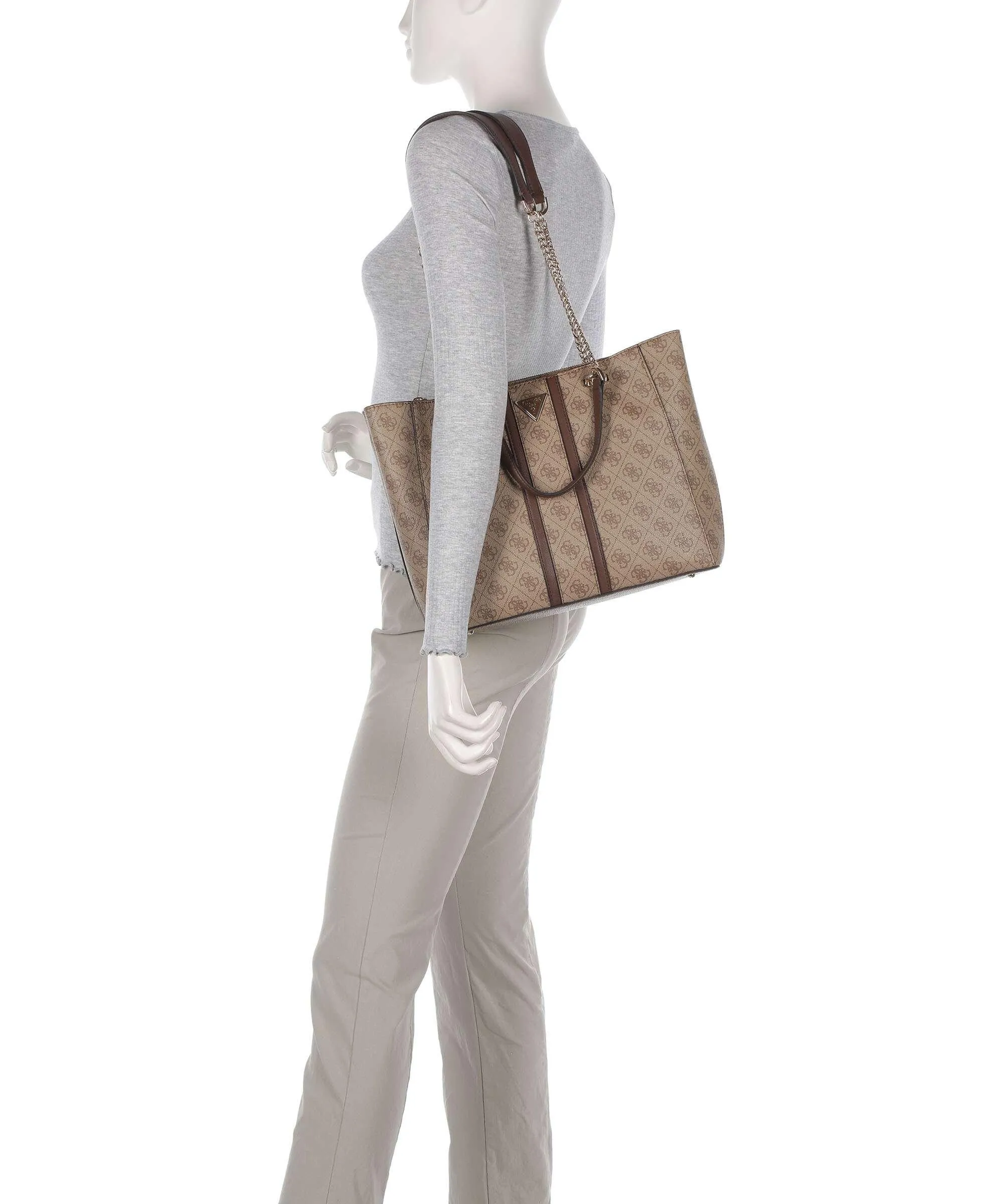  Guess Noreen Borsa shopper pelle sintetica marrone  