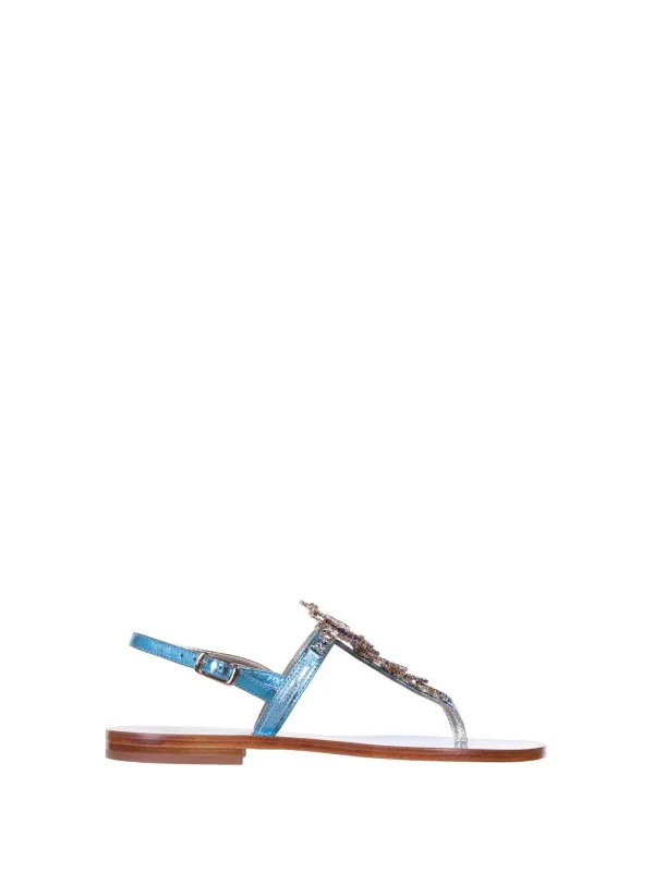 Handmade Lightblue Jewel Sandals