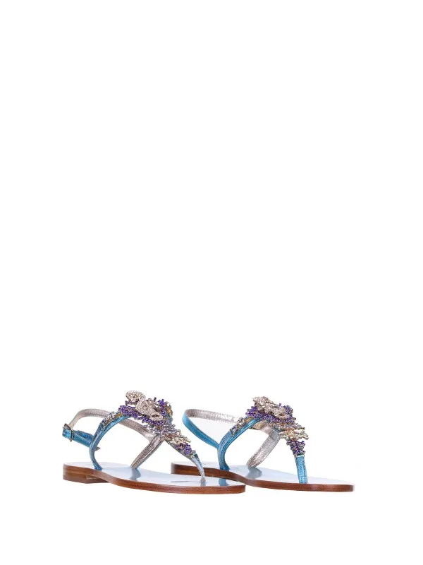 Handmade Lightblue Jewel Sandals