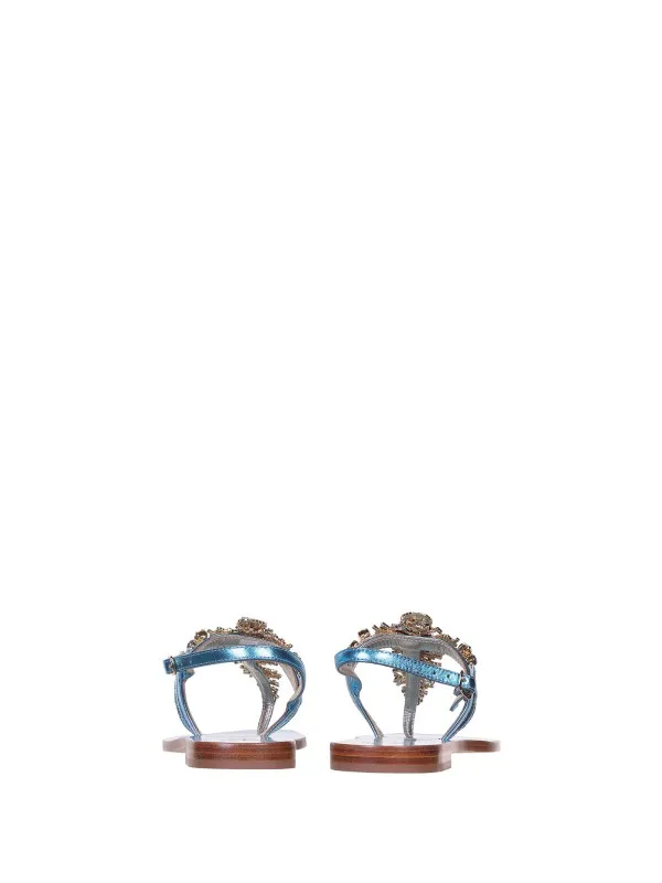 Handmade Lightblue Jewel Sandals