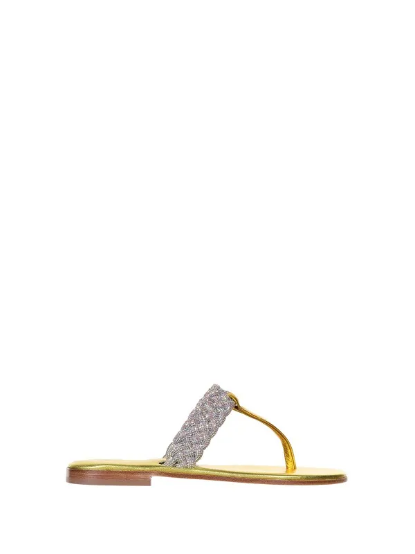Handmade Yellow Jewel Sandals