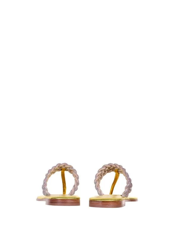 Handmade Yellow Jewel Sandals