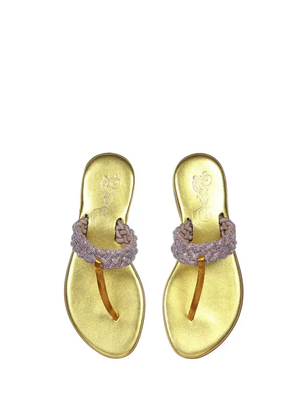 Handmade Yellow Jewel Sandals