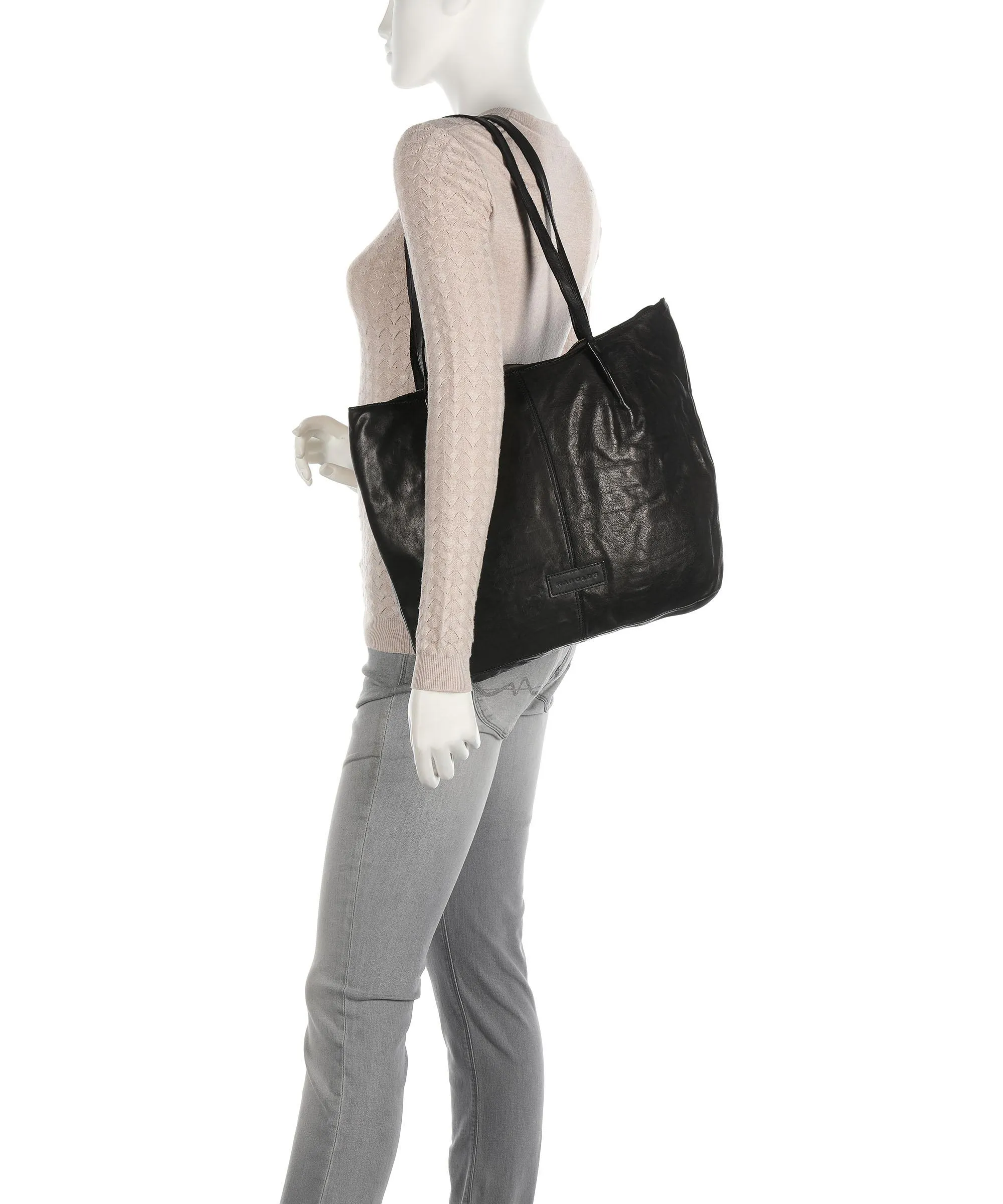  Harold's Submarine Borsa shopper morbida pelle bovina nero  
