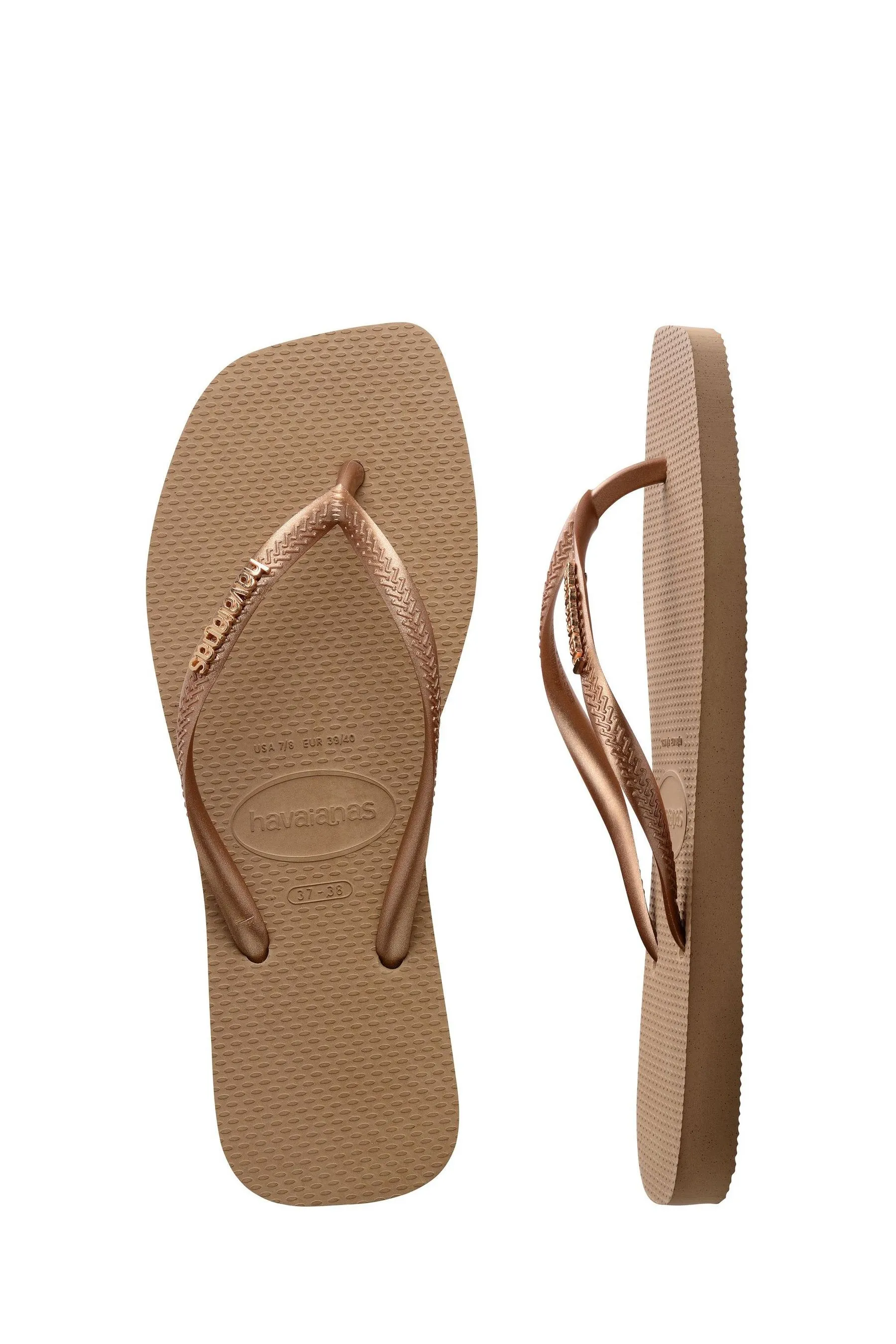 Havaianas - Dettagli metallizzati Sandali con logo quadrato