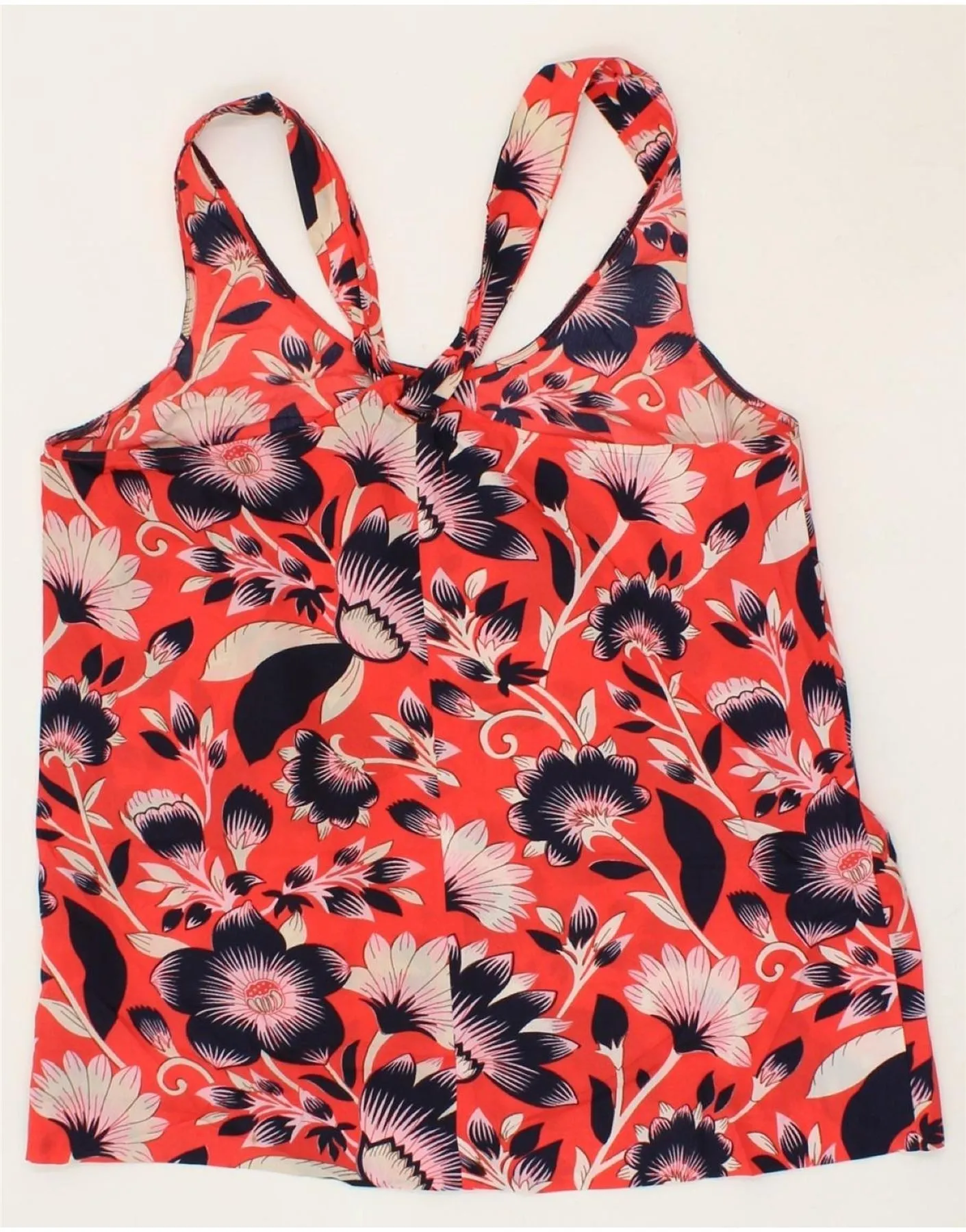 J. CREW Womens Sleeveless Blouse Top US 6 Medium Red Floral Polyester