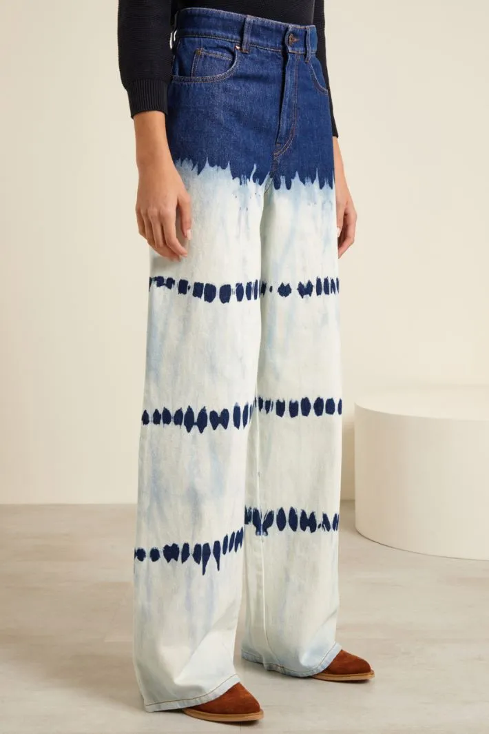 Jeans a palazzo stampati