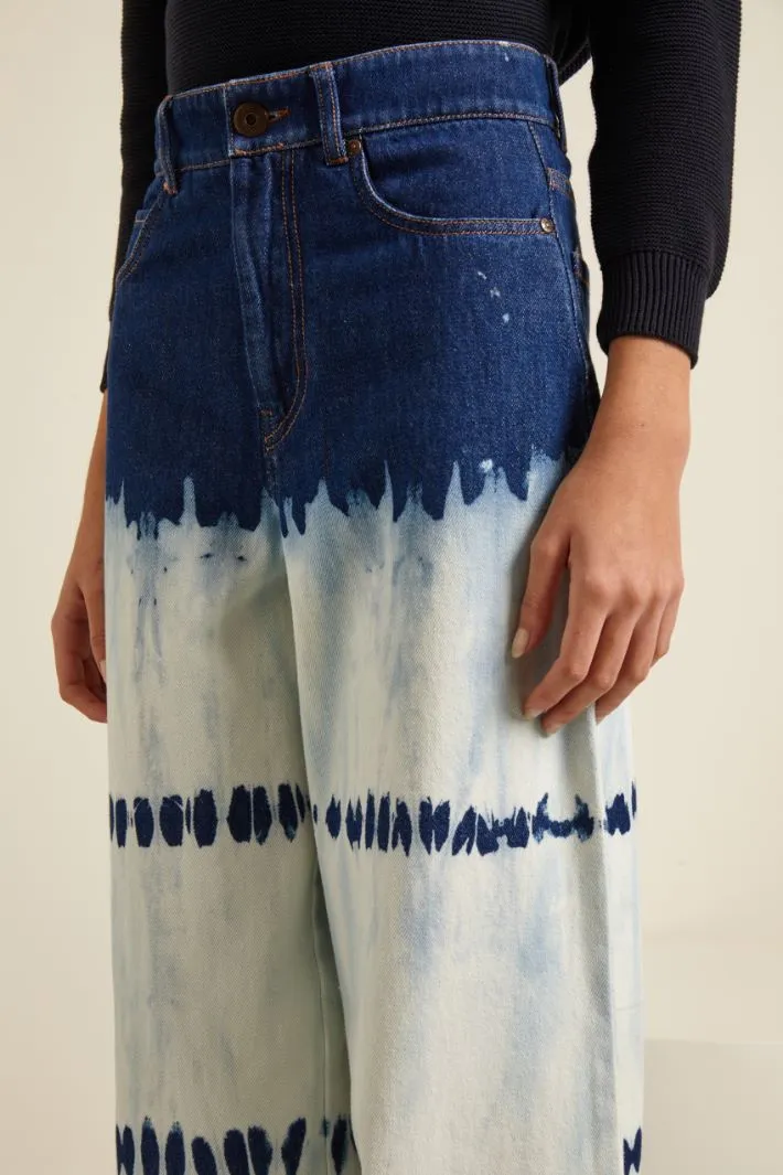 Jeans a palazzo stampati