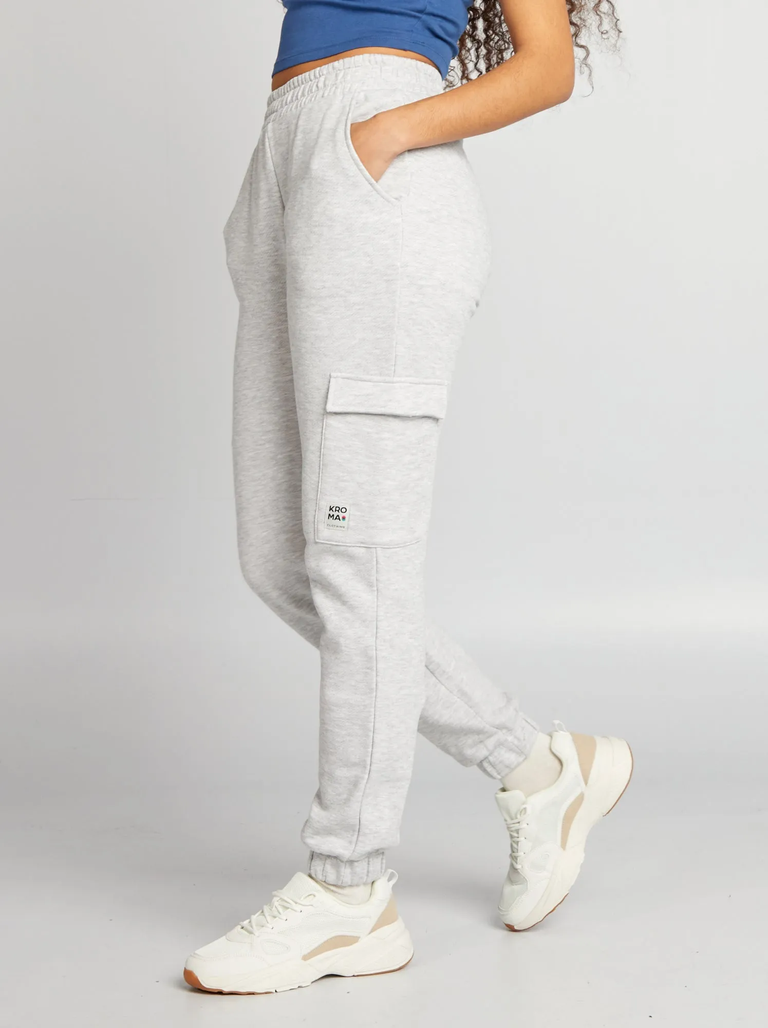Joggers in tessuto felpato - GRIGIO