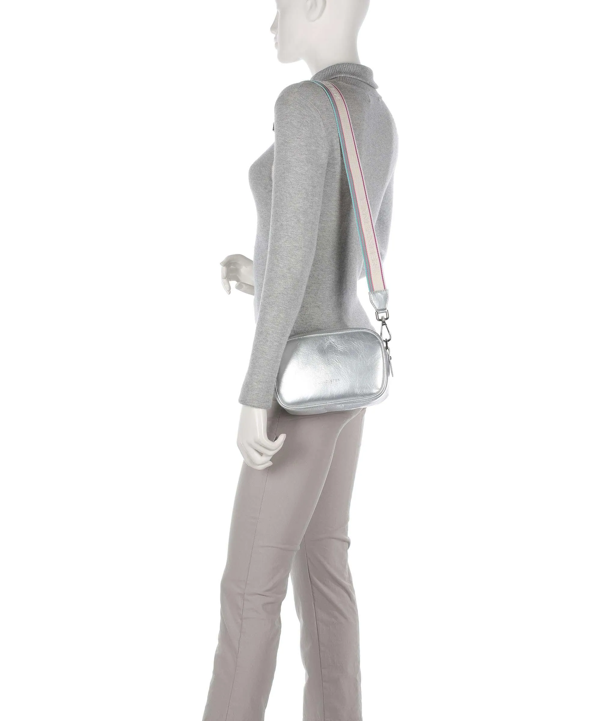  Lancaster Firenze Fashion Borsa a tracolla pelle di vacchetta finemente grana argento  