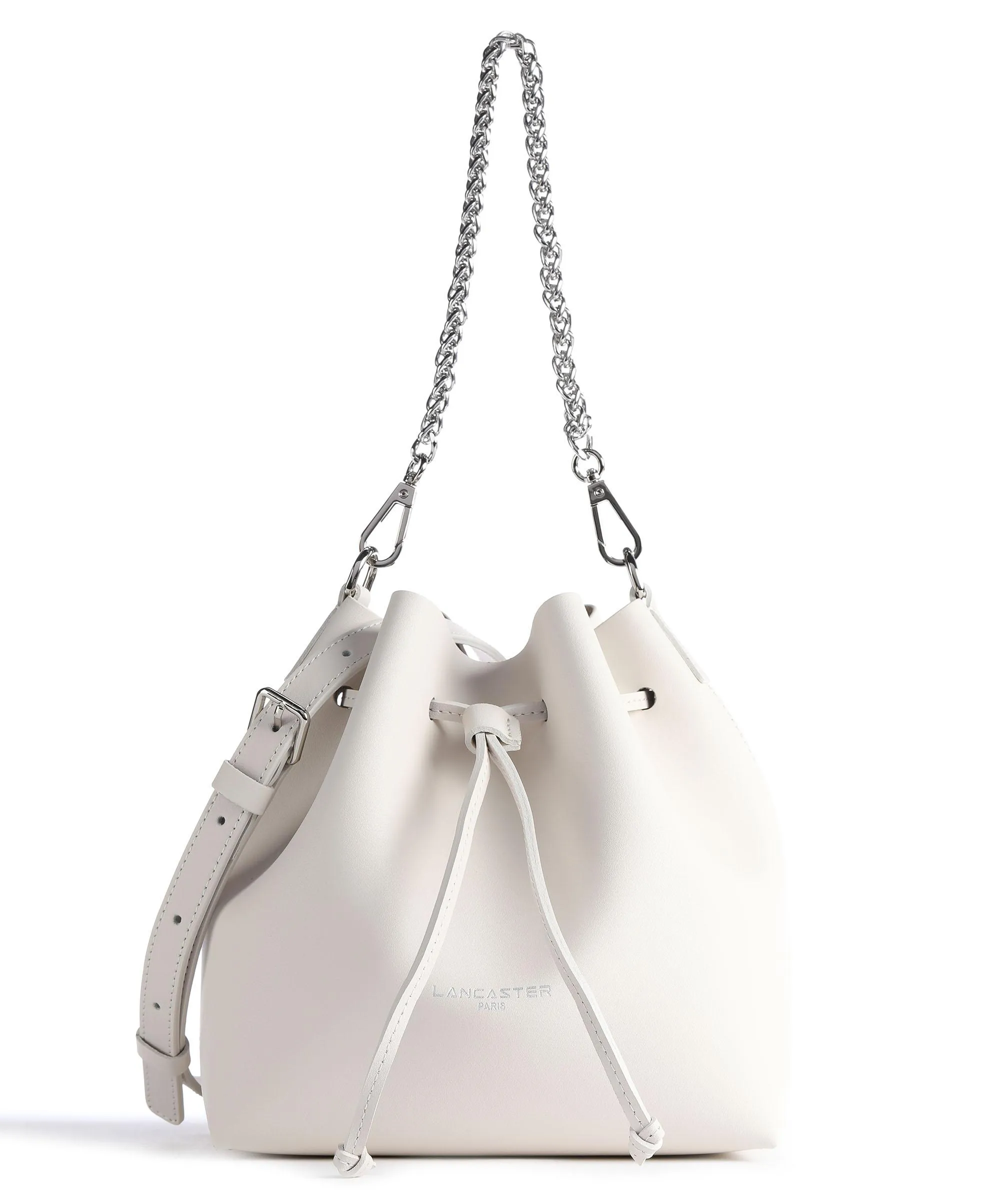  Lancaster Pur & Element City Borsa a secchiello pelle di vacchetta liscia avorio  