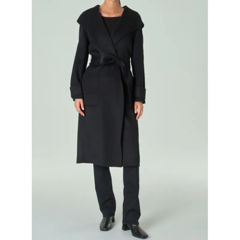 LIUJO cappotto vestaglia con cappuccio NERO