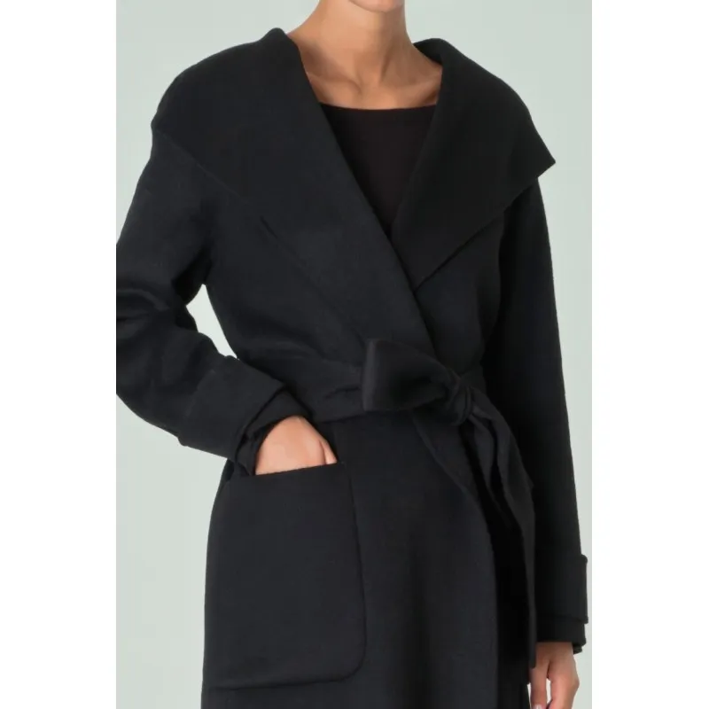 LIUJO cappotto vestaglia con cappuccio NERO