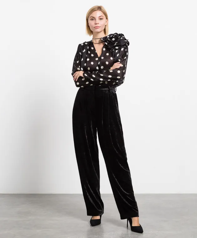 Magda Butrym Pantaloni in velluto nero 226922