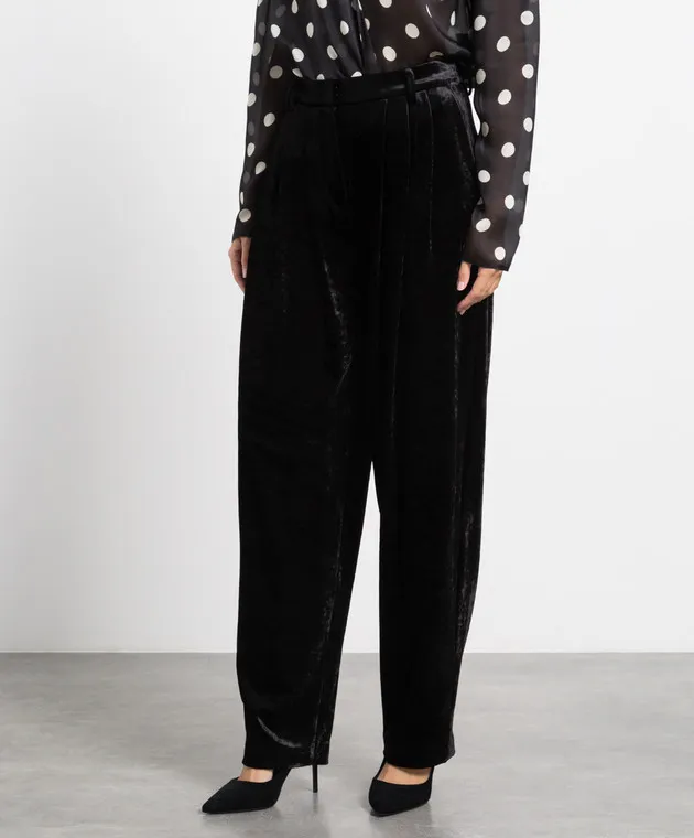 Magda Butrym Pantaloni in velluto nero 226922