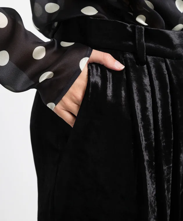 Magda Butrym Pantaloni in velluto nero 226922