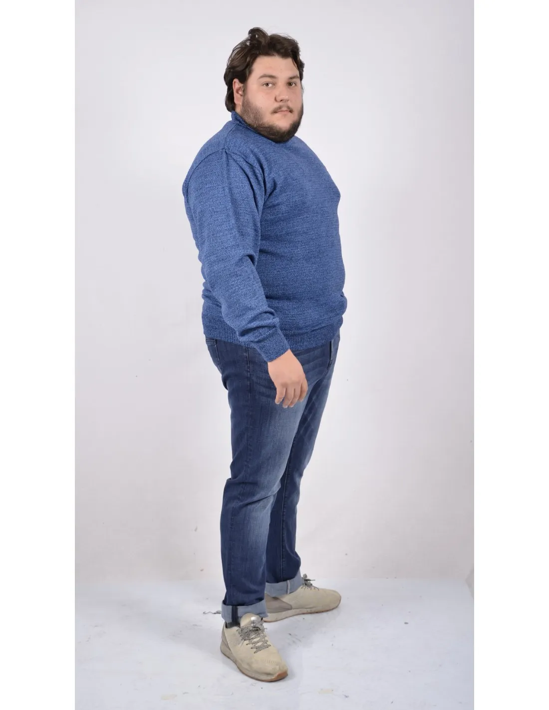 Maglia Girocollo Melange Blu A / I