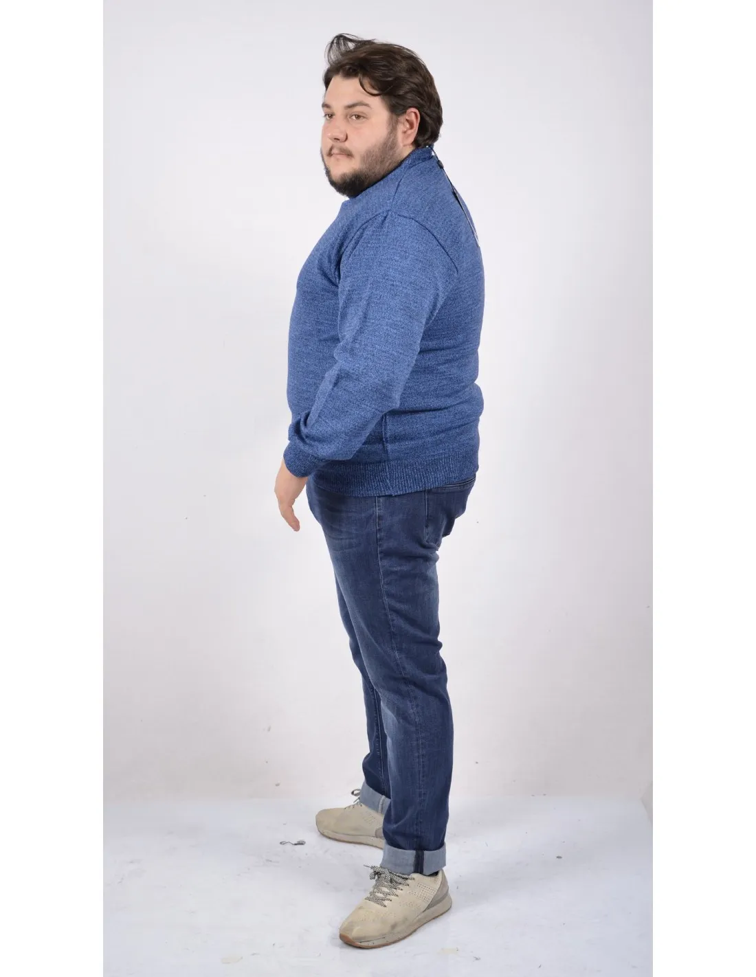 Maglia Girocollo Melange Blu A / I