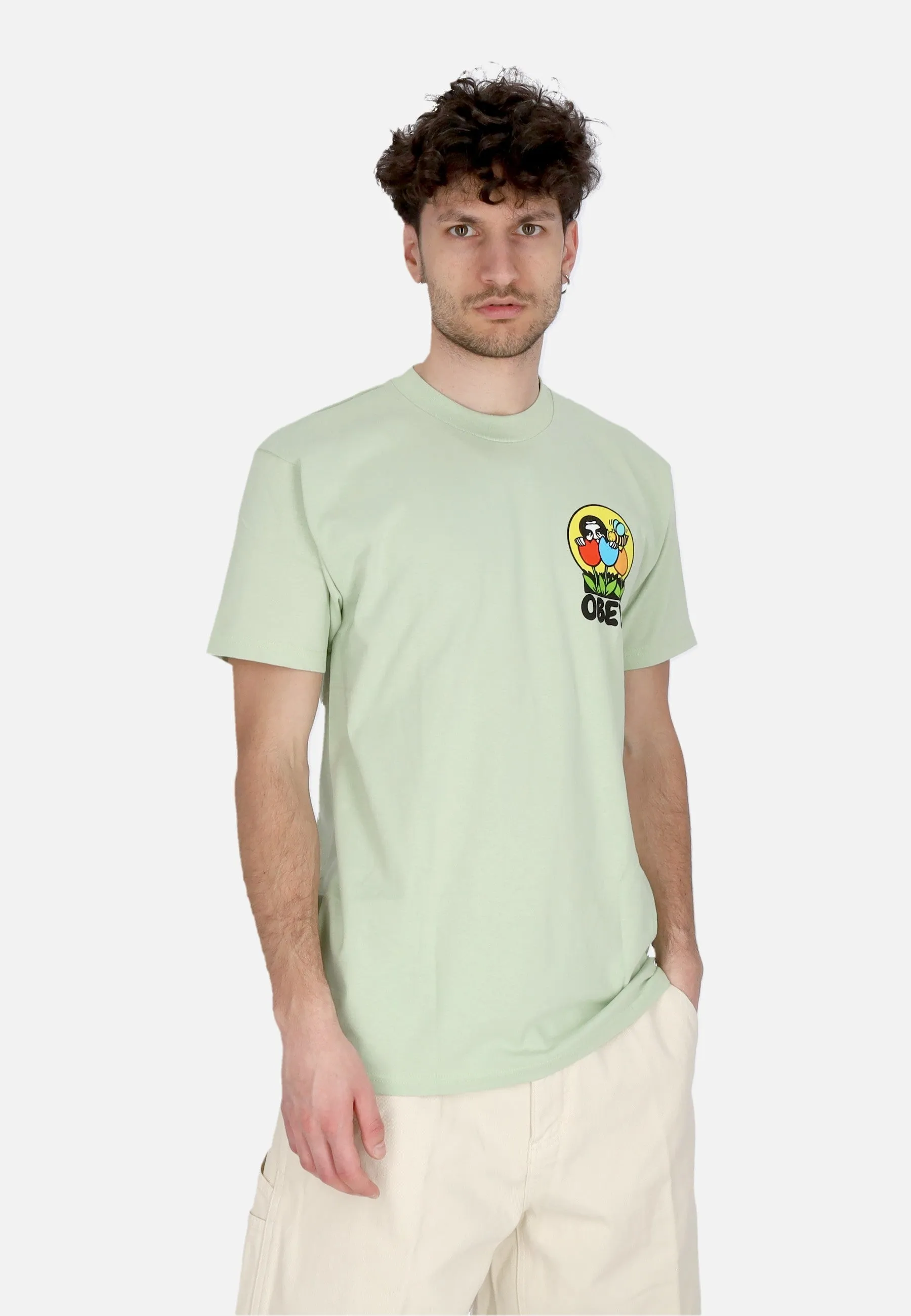 Maglietta Uomo Obey Was Here Classic Tee Cucumber