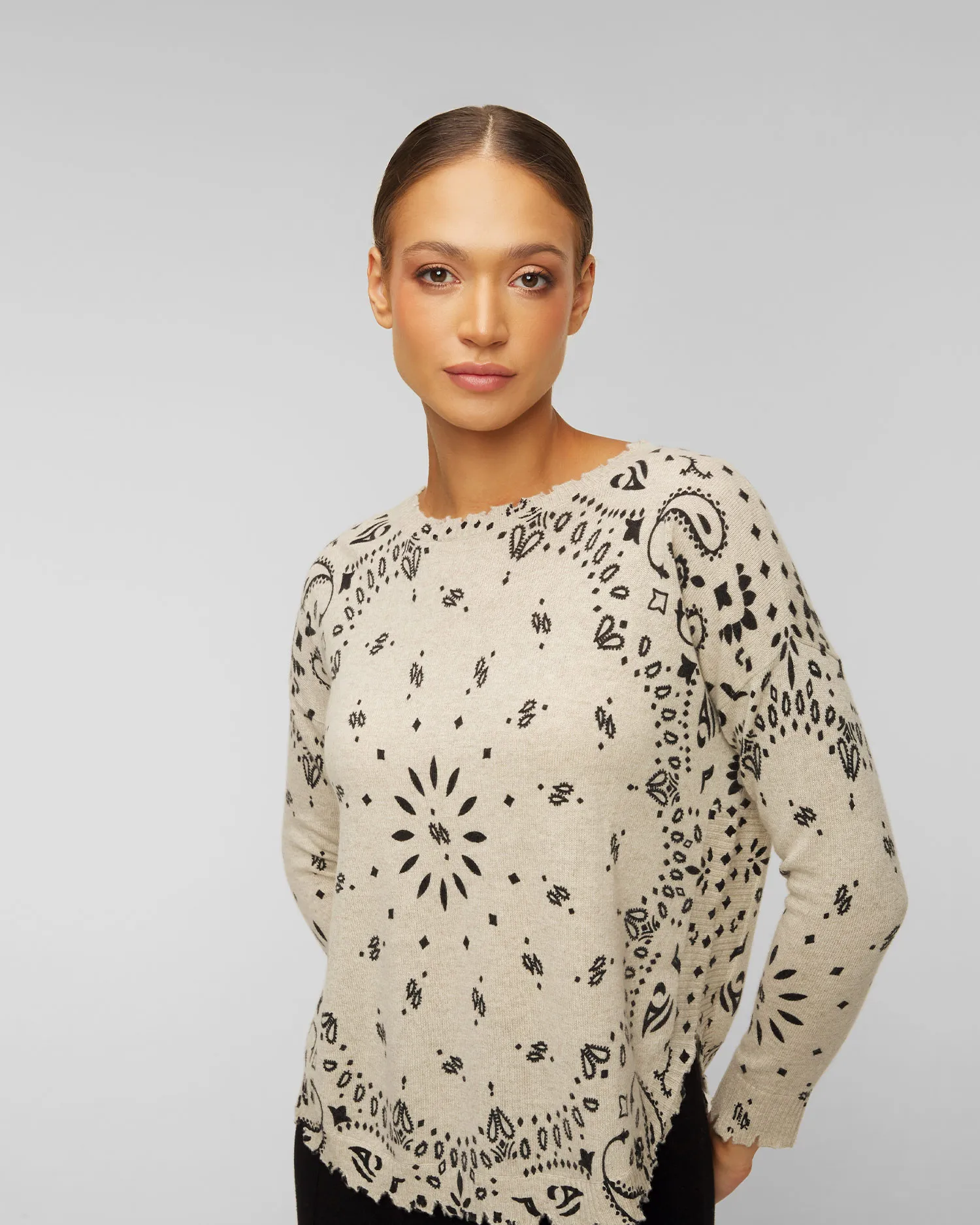 Maglione in cashmere da donna Kujten Mela Bandana f2500-2238