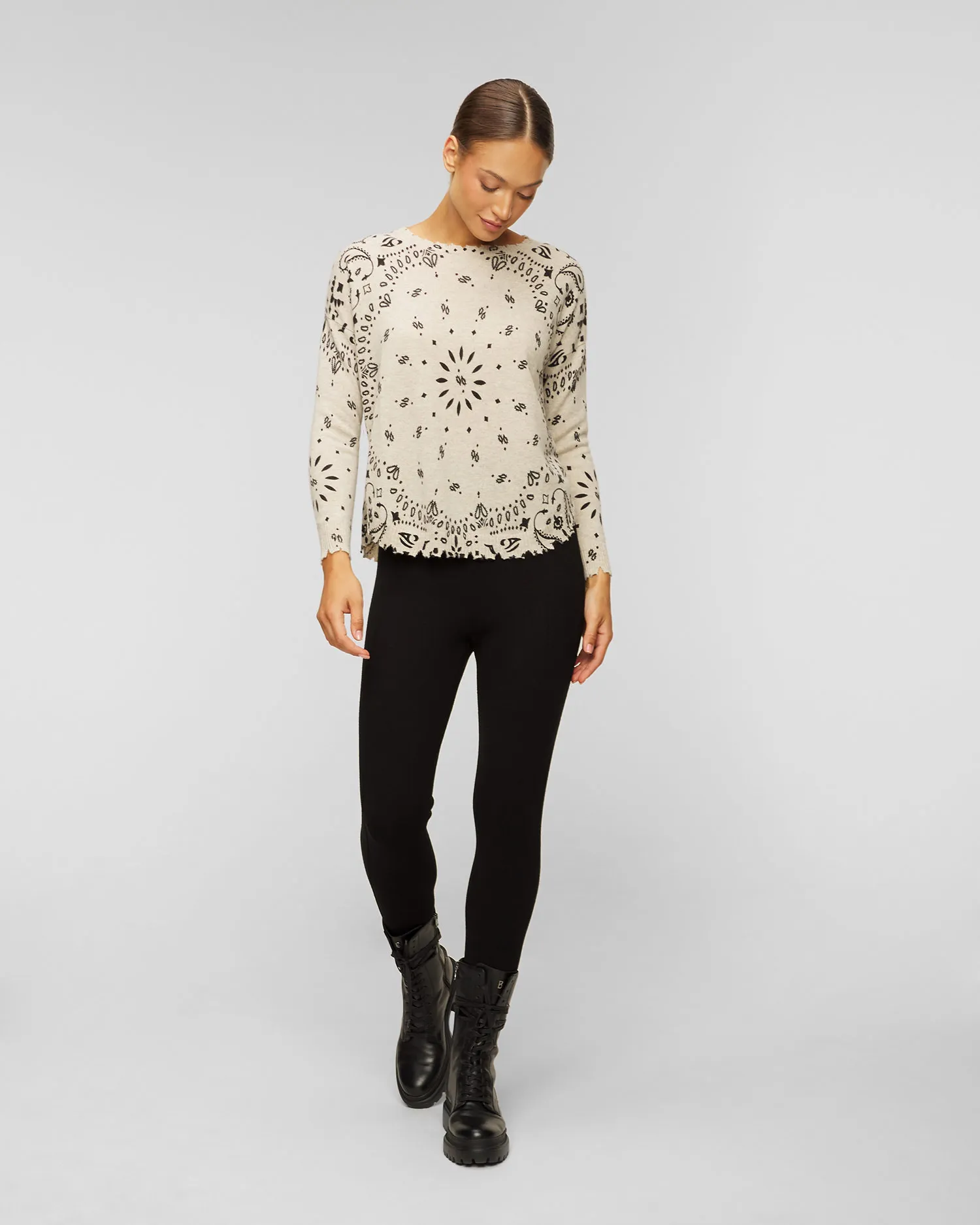 Maglione in cashmere da donna Kujten Mela Bandana f2500-2238