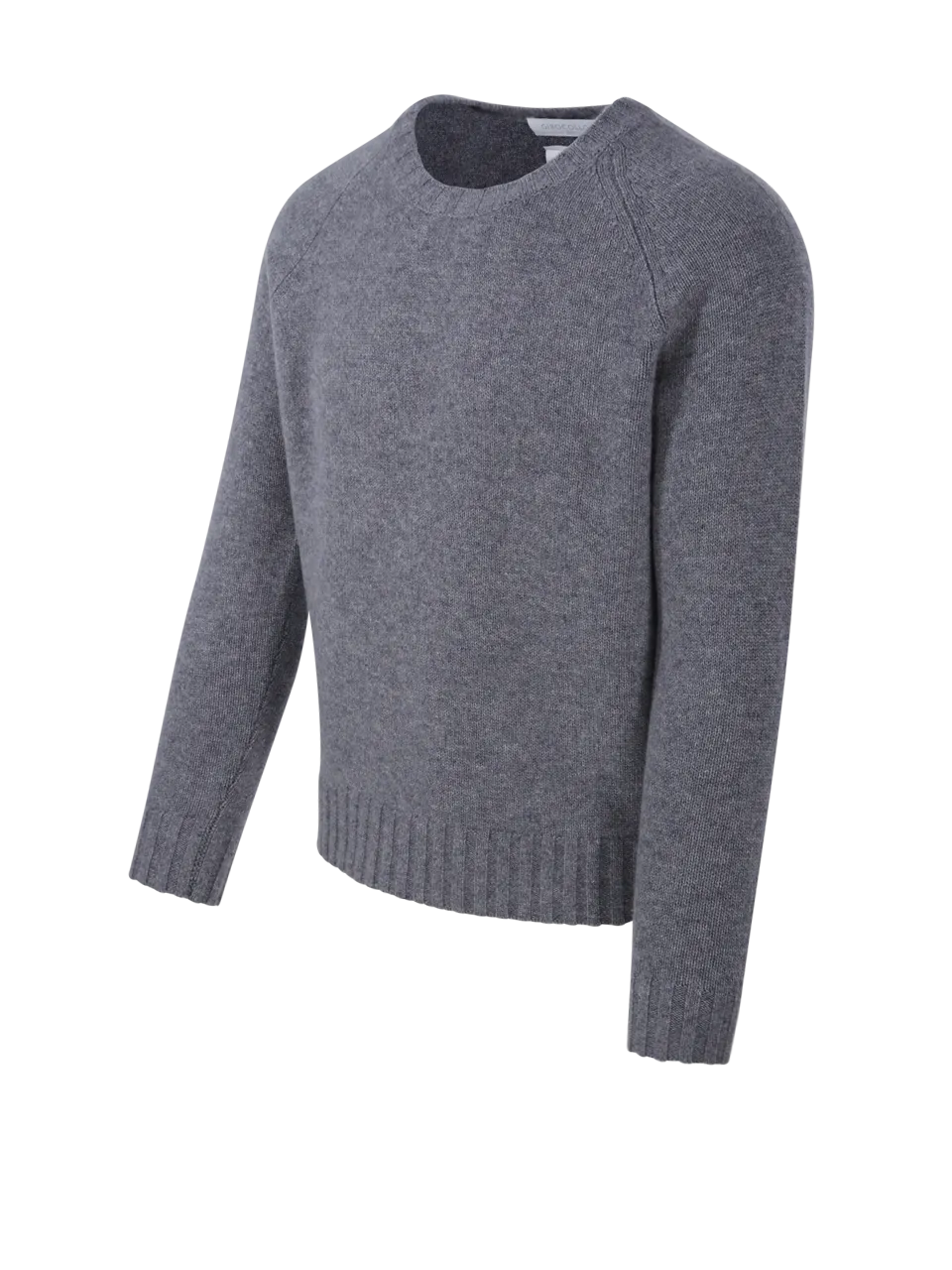 MEN CASHMERE COMPANY GRIGIO CASHMERE RAGLAN ROUND NECK SWEATER