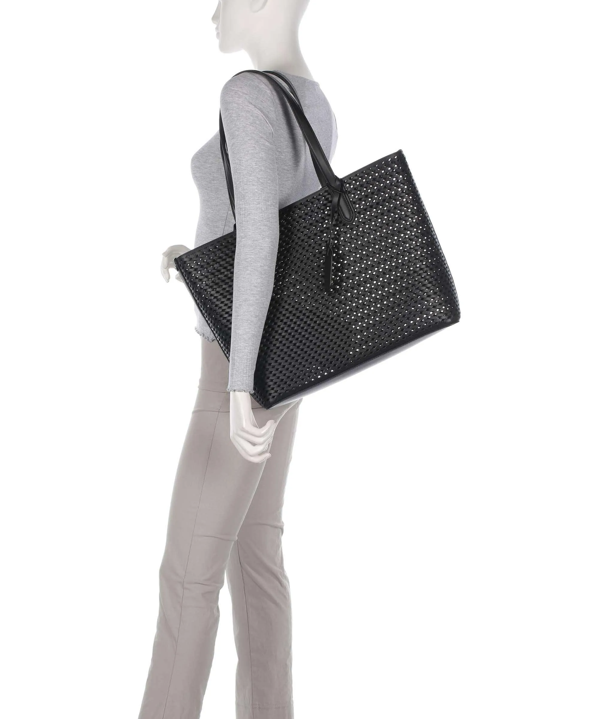  Michael Kors Eliza Borsa shopper pelle di vacchetta finemente grana nero  