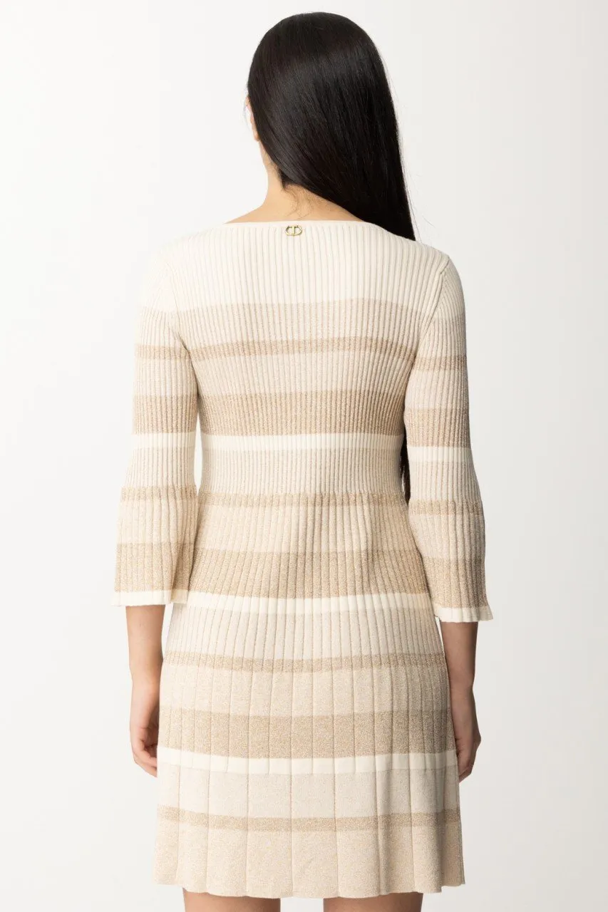Mini abito in maglia a righe NEVE LUREX DEGRADE