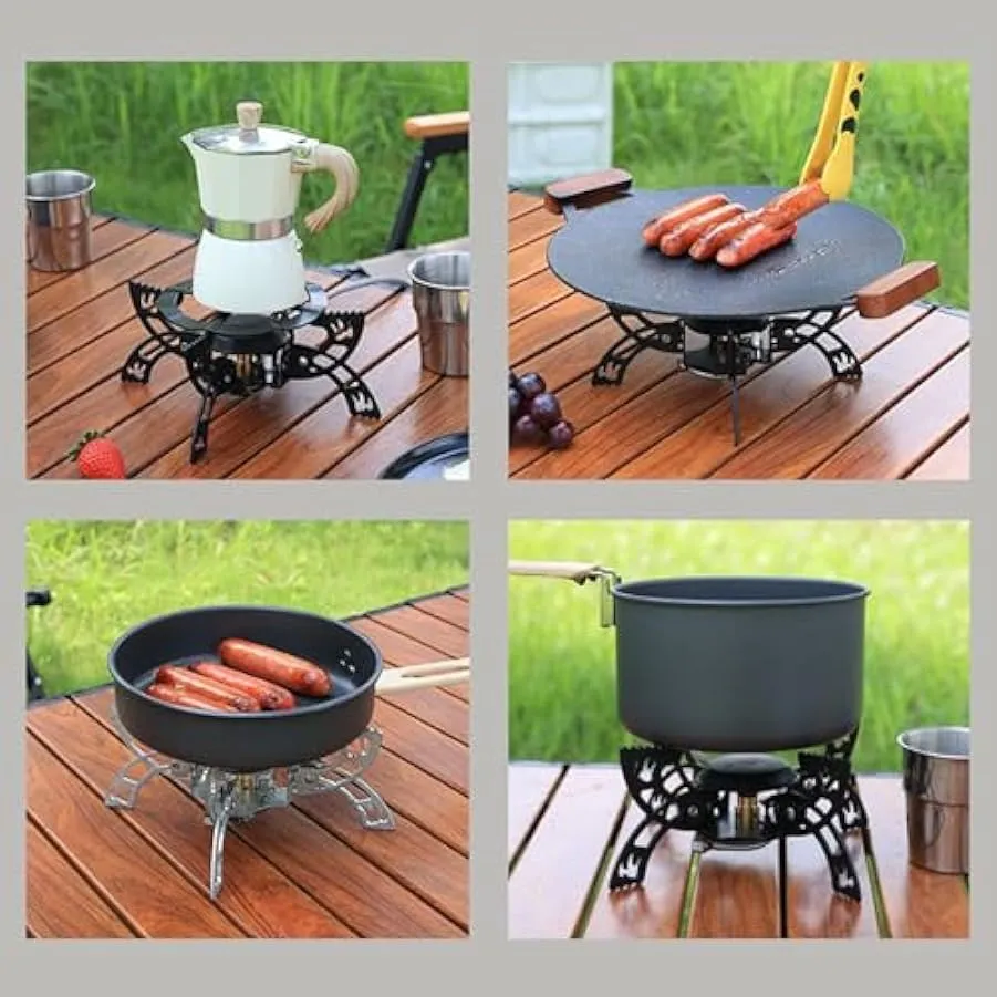 Mini bruciatore da campeggio – Fornello da campeggio pieghevole portatile con custodia,Gadget utili per cucinare per pentole per