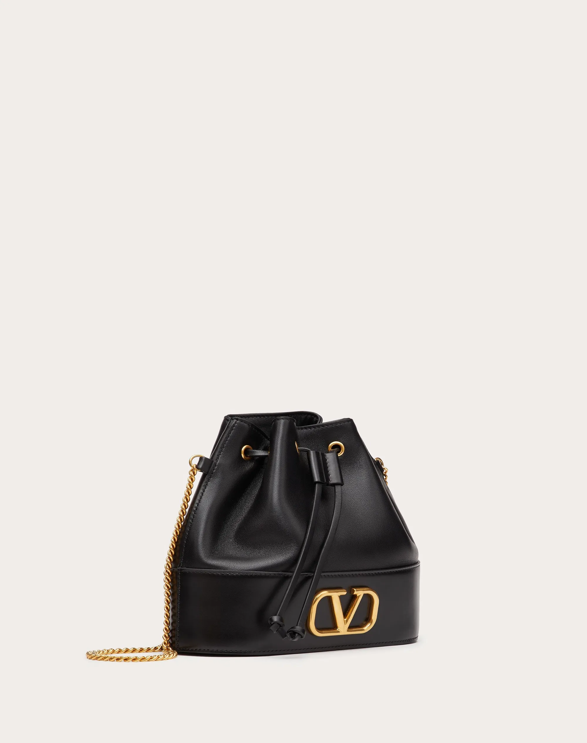 MINI SECCHIELLO CON CATENA VLOGO SIGNATURE IN NAPPA