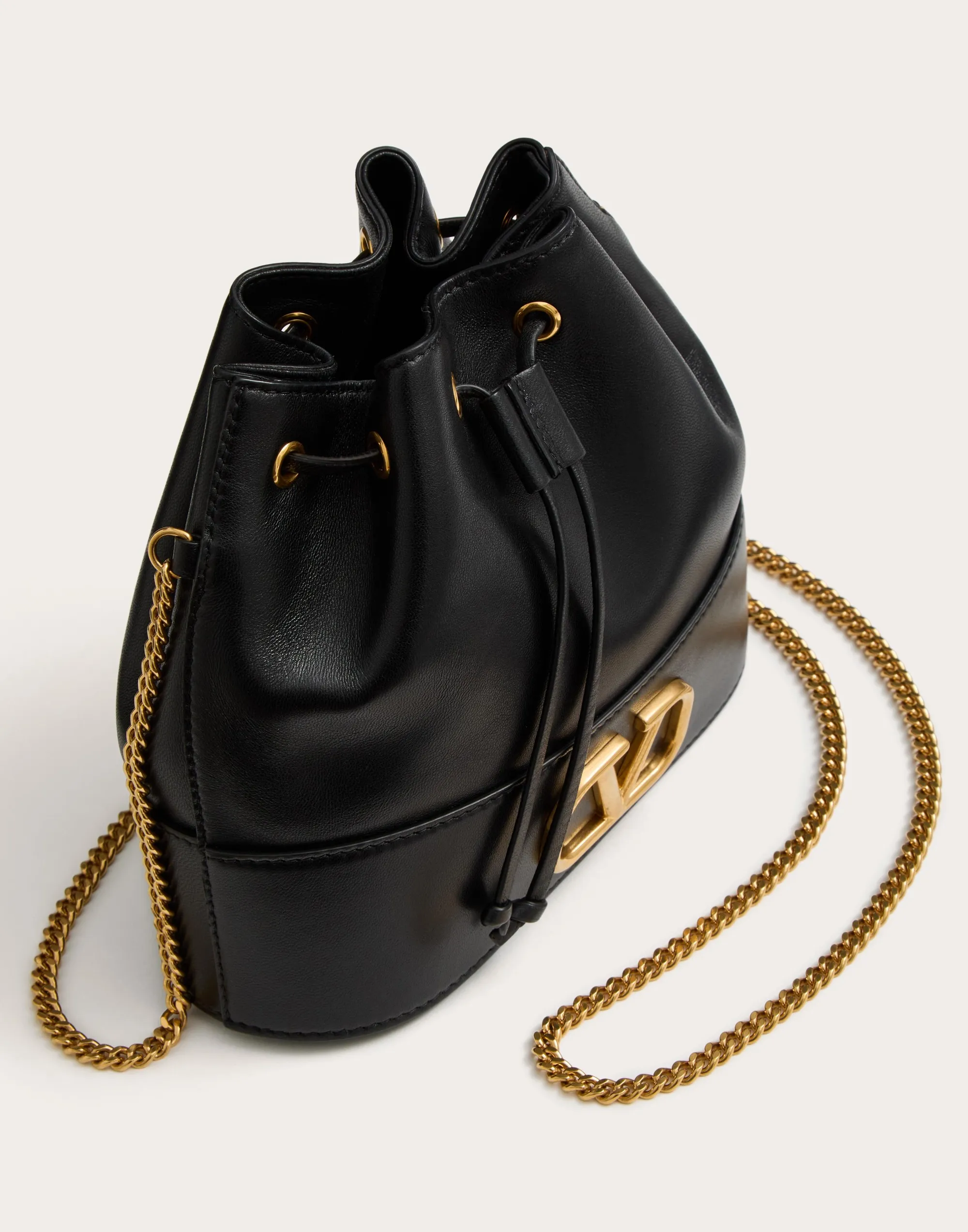 MINI SECCHIELLO CON CATENA VLOGO SIGNATURE IN NAPPA
